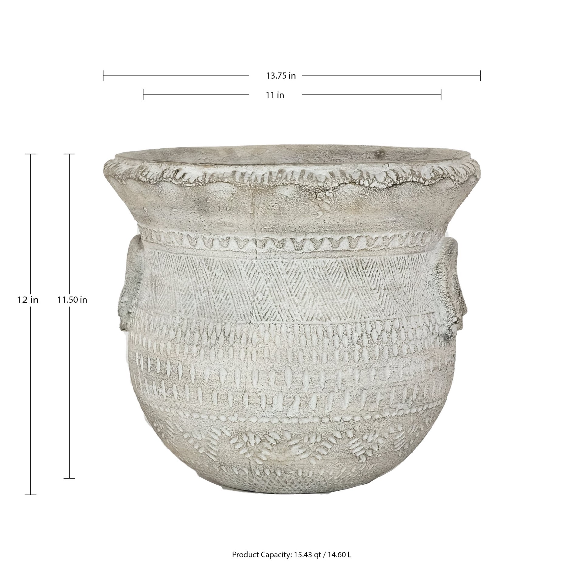 slide 6 of 6, allen + roth 11-in W x 11.5-in H Brown Mixed/Composite Traditional Indoor/Outdoor Planter, 1 ct