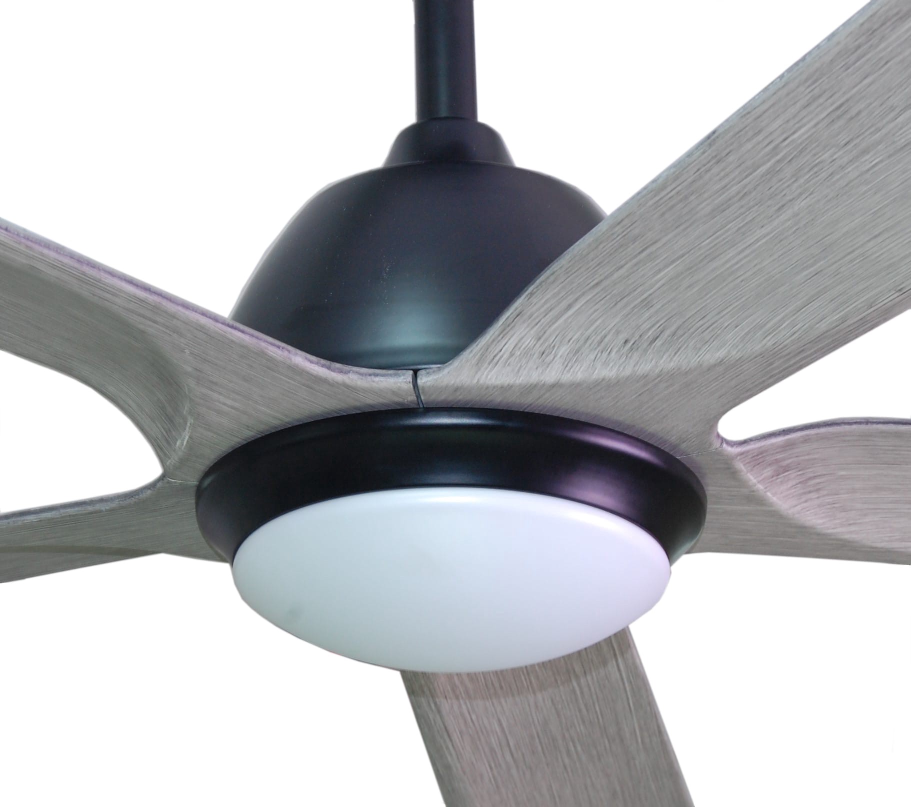 slide 6 of 6, Harbor Breeze Cartersville 60-in Black with Antique Gray Blades Integrated LED Covered Outdoor Ceiling Fan With Light 5 -Blade, 1 ct