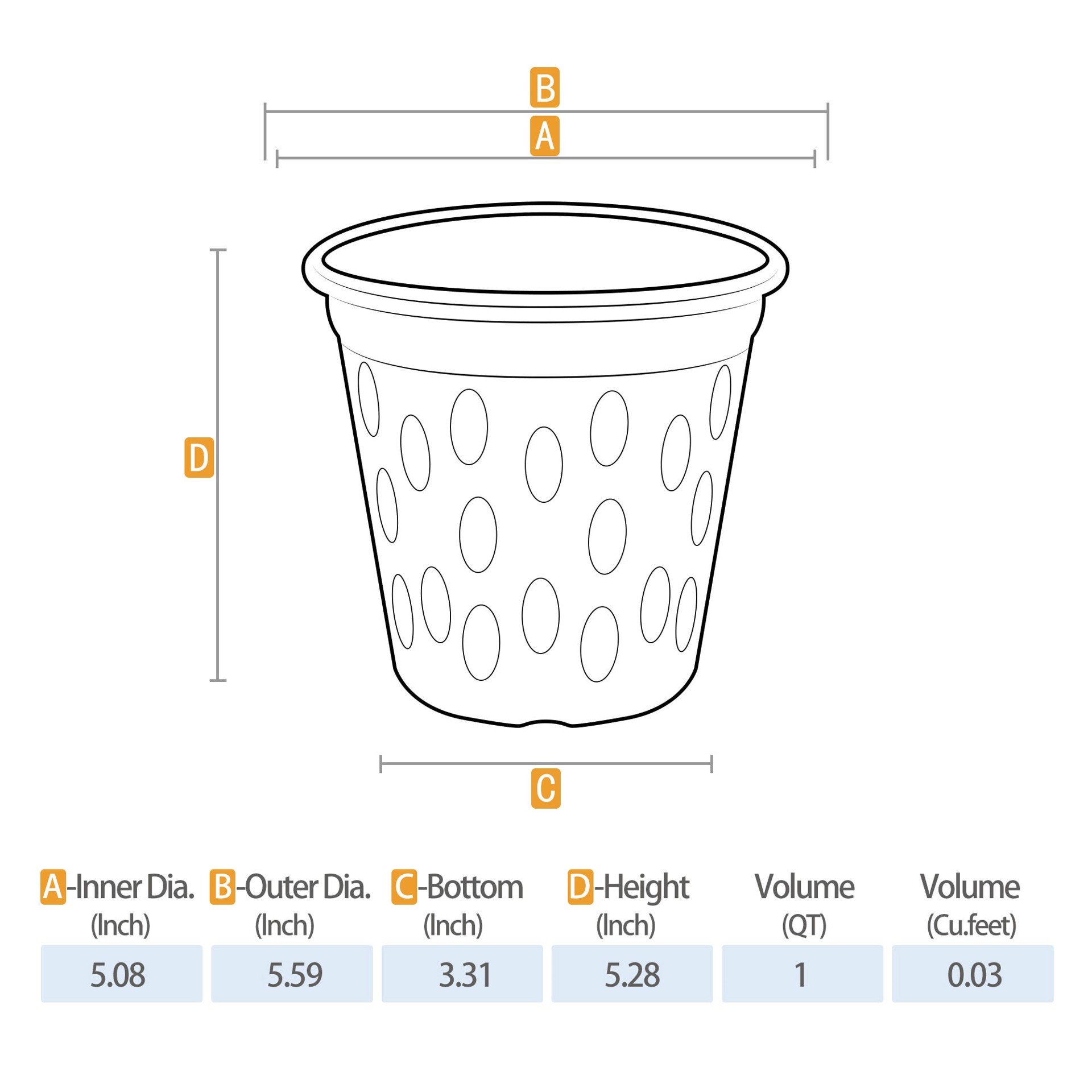 slide 2 of 6, allen + roth 5.08-in W x 5.08-in L Clear Resin Indoor/Outdoor Orchid pot, 1 ct