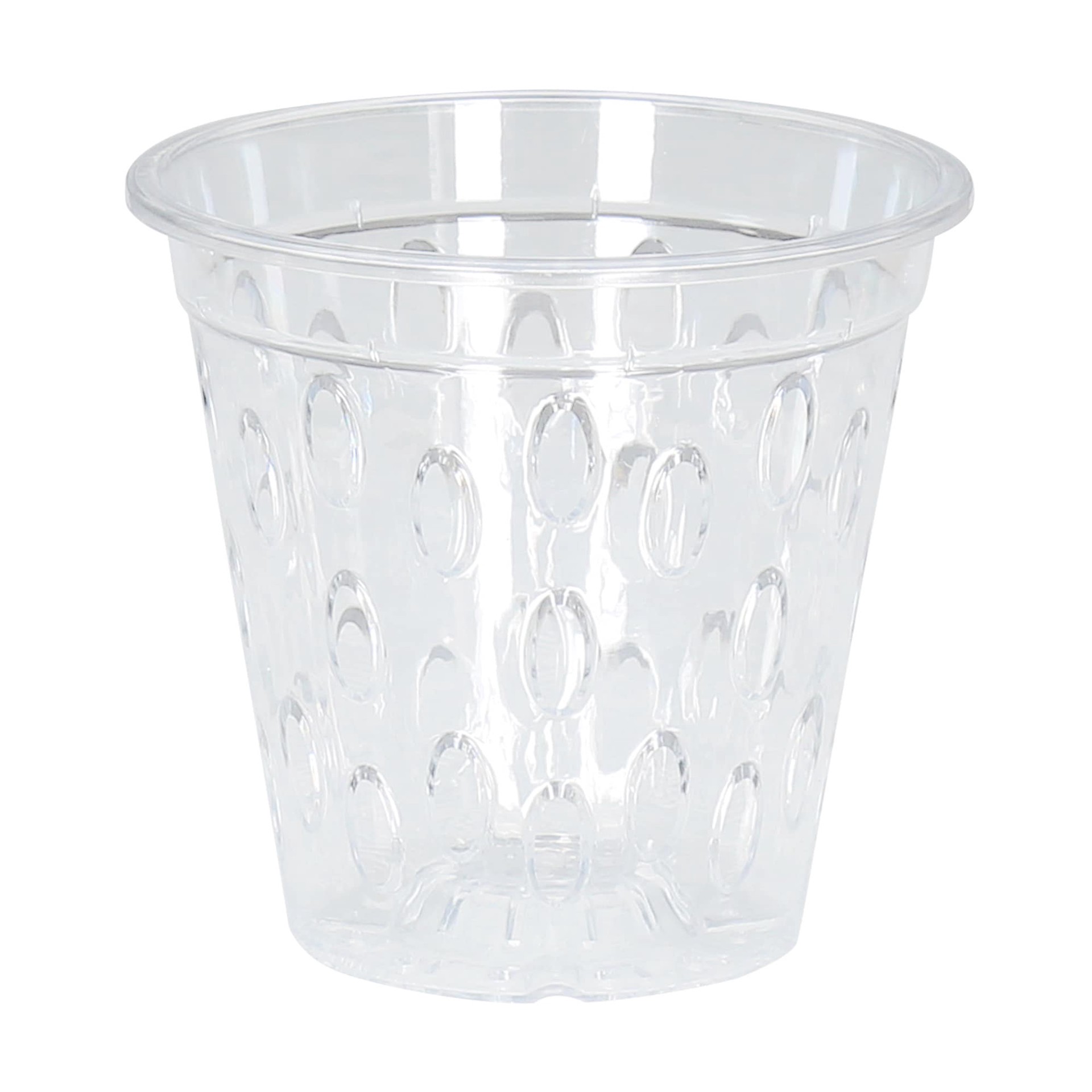 slide 1 of 6, allen + roth 5.08-in W x 5.08-in L Clear Resin Indoor/Outdoor Orchid pot, 1 ct