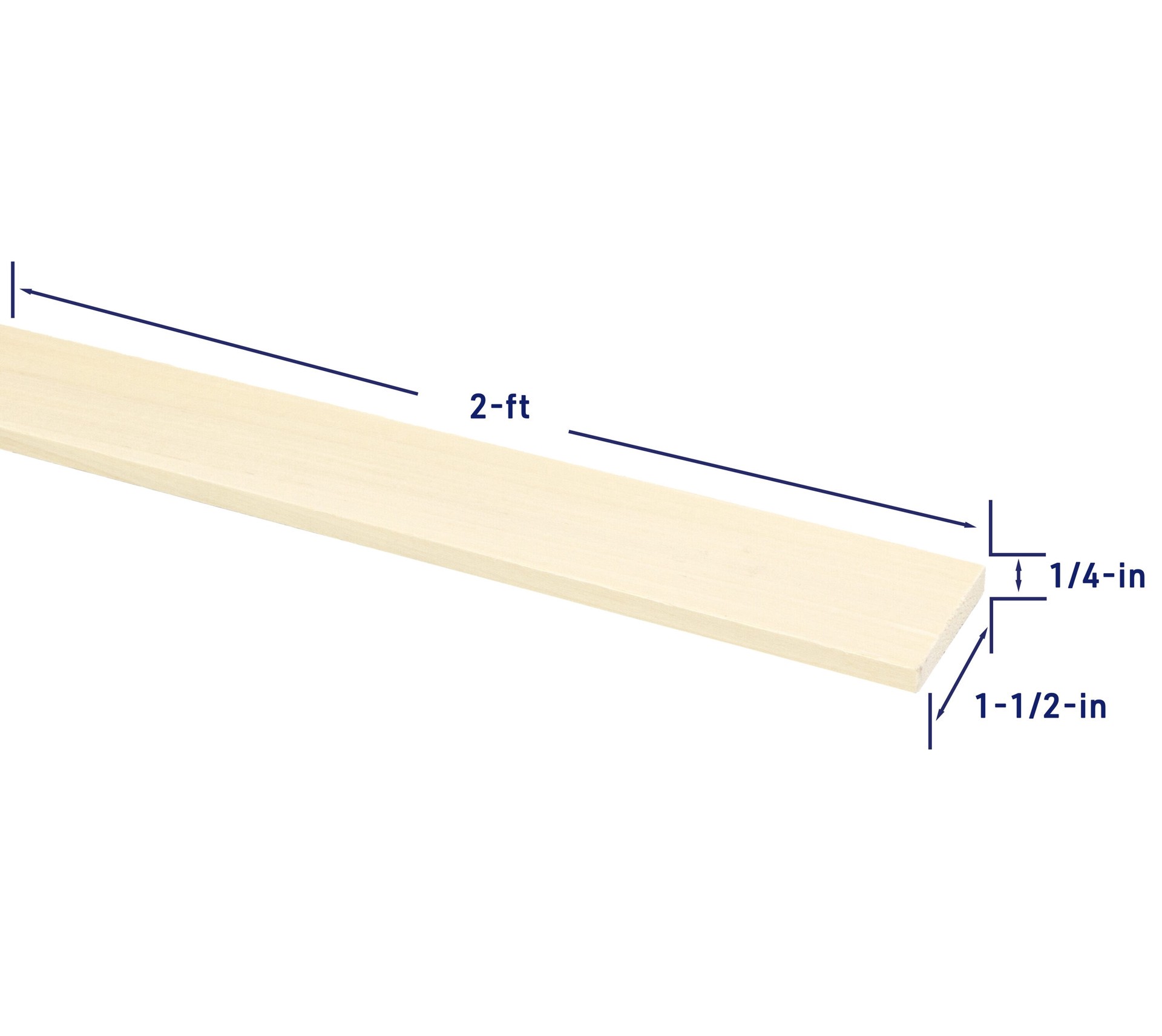 slide 4 of 6, RELIABILT 1/4-in x 2-in x 2-ft Unfinished FAS Better S4S Poplar Common Hardwood Board, 1 ct