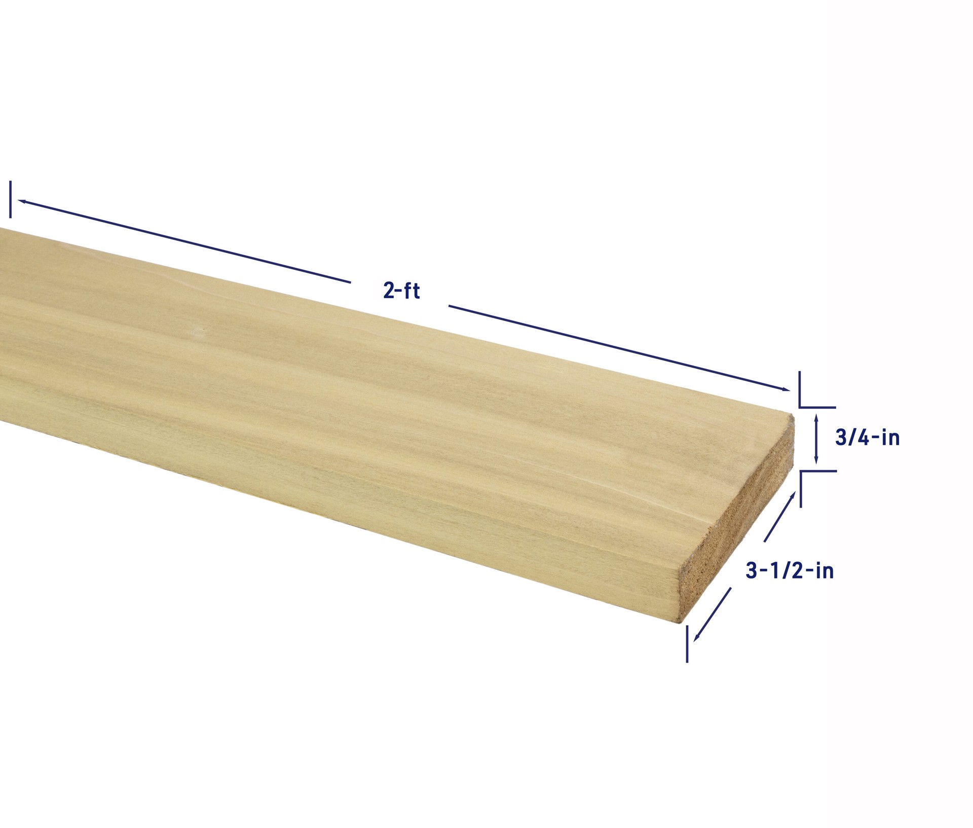 slide 4 of 6, RELIABILT 1-in x 4-in x 2-ft Unfinished FAS Better S4S Poplar Common Hardwood Board, 1 ct