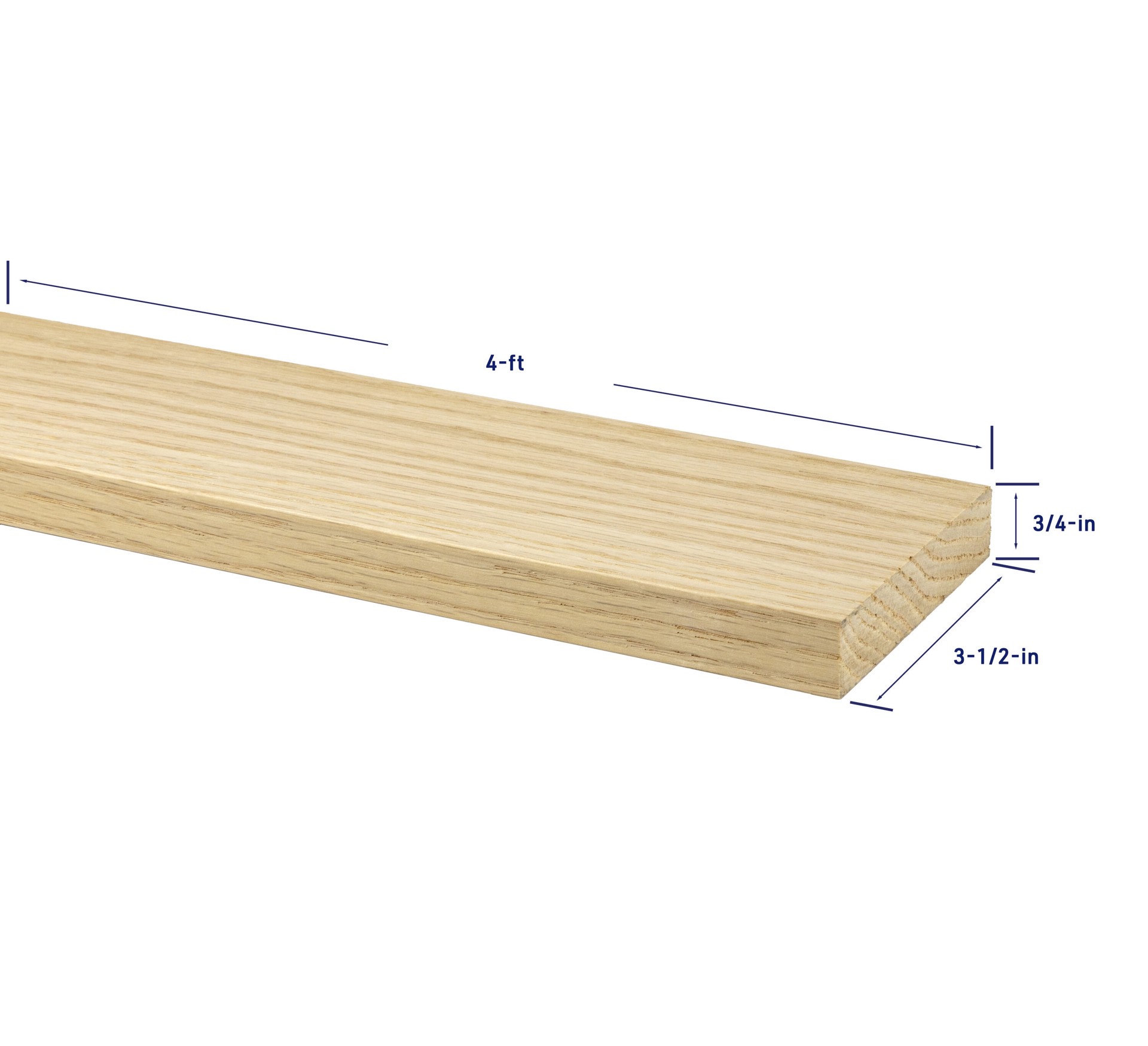 slide 4 of 6, RELIABILT 1-in x 4-in x 4-ft Unfinished FAS Better S4S Red oak Common Hardwood Board, 1 ct