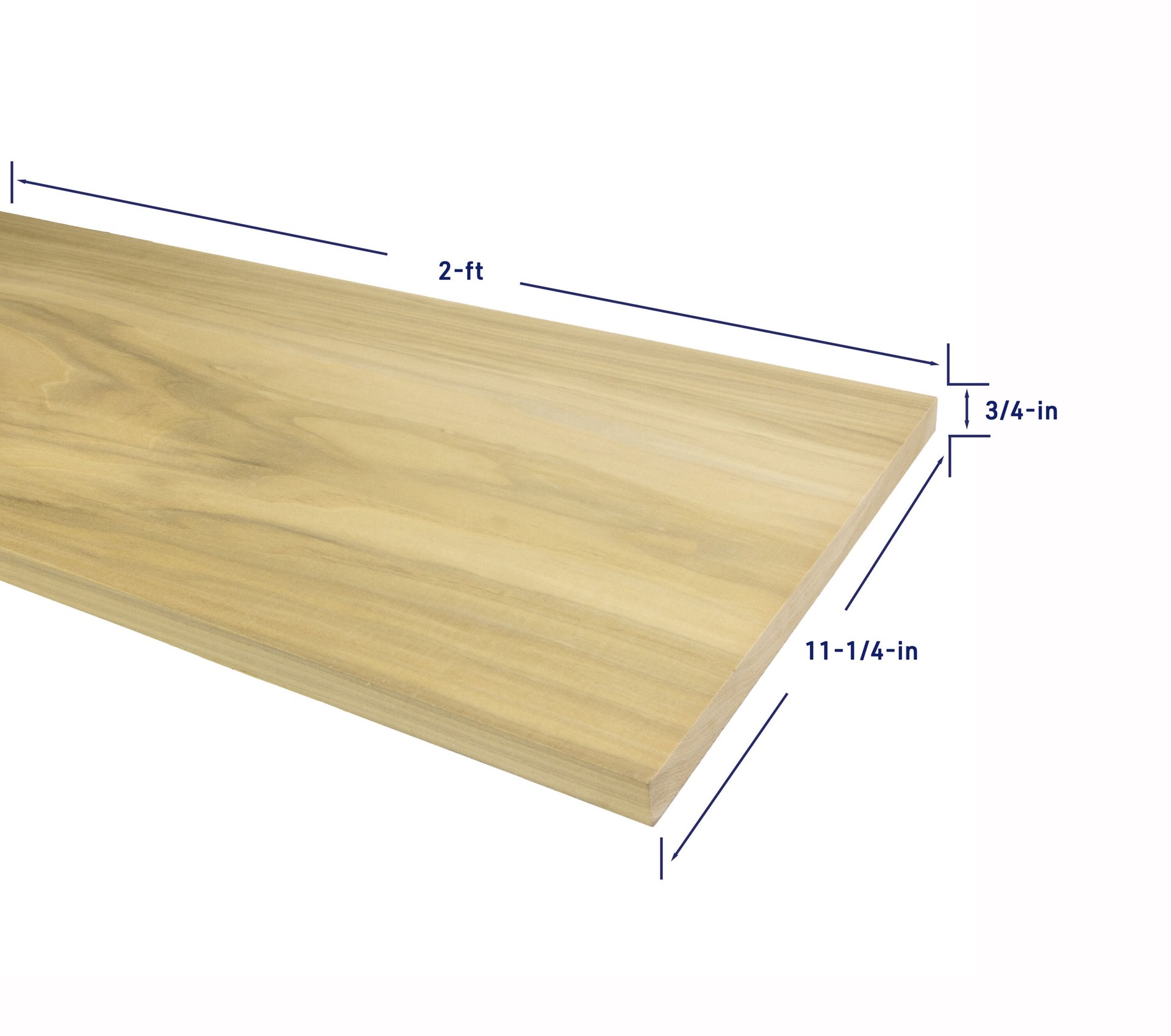 slide 4 of 6, RELIABILT 1-in x 12-in x 2-ft Unfinished FAS Better S4S Poplar Common Hardwood Board, 1 ct