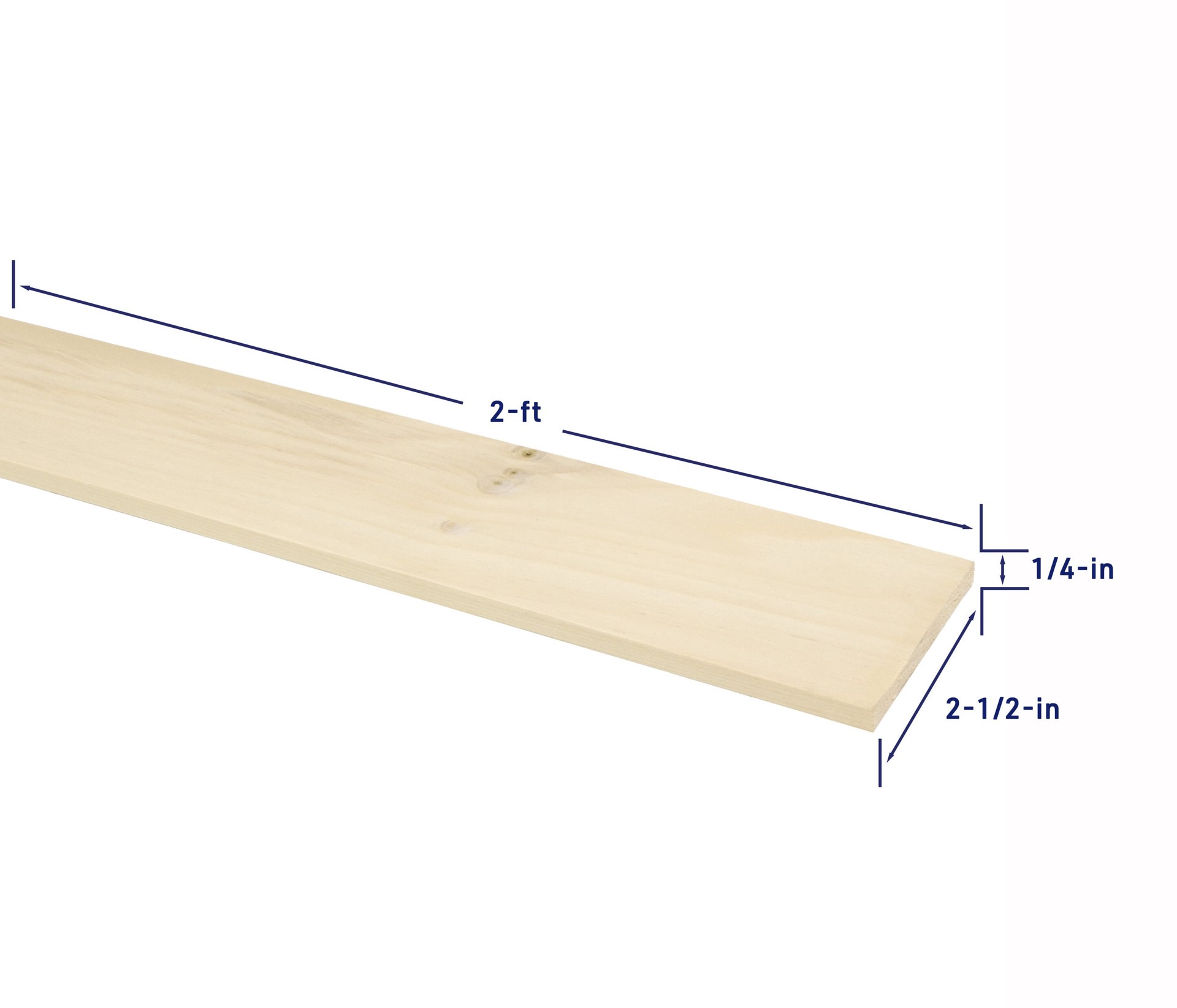 slide 4 of 6, RELIABILT 1/4-in x 3-in x 2-ft Unfinished FAS Better S4S Poplar Common Hardwood Board, 1 ct