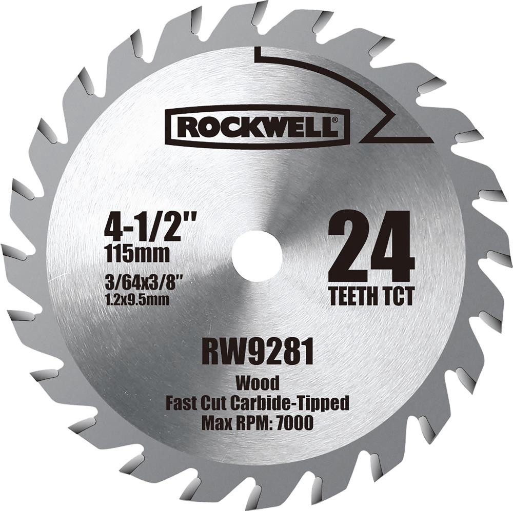 slide 1 of 6, ROCKWELL 4-1/2-in 24 -Tooth Fine Finish Carbide Circular saw blade Individual, 1 ct