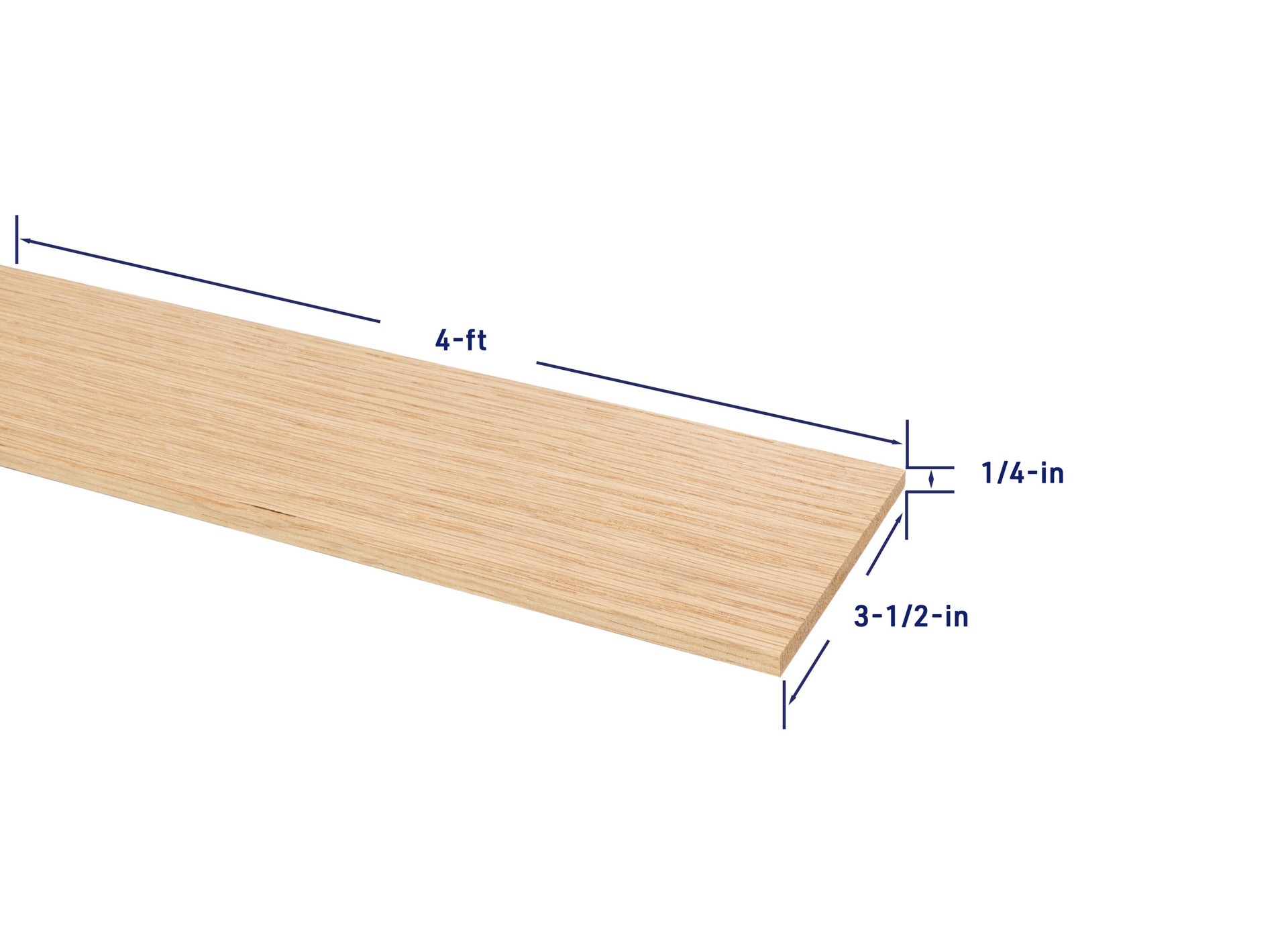 slide 4 of 6, RELIABILT 1/4-in x 4-in x 4-ft Unfinished FAS Better S4S Red oak Common Hardwood Board, 1 ct