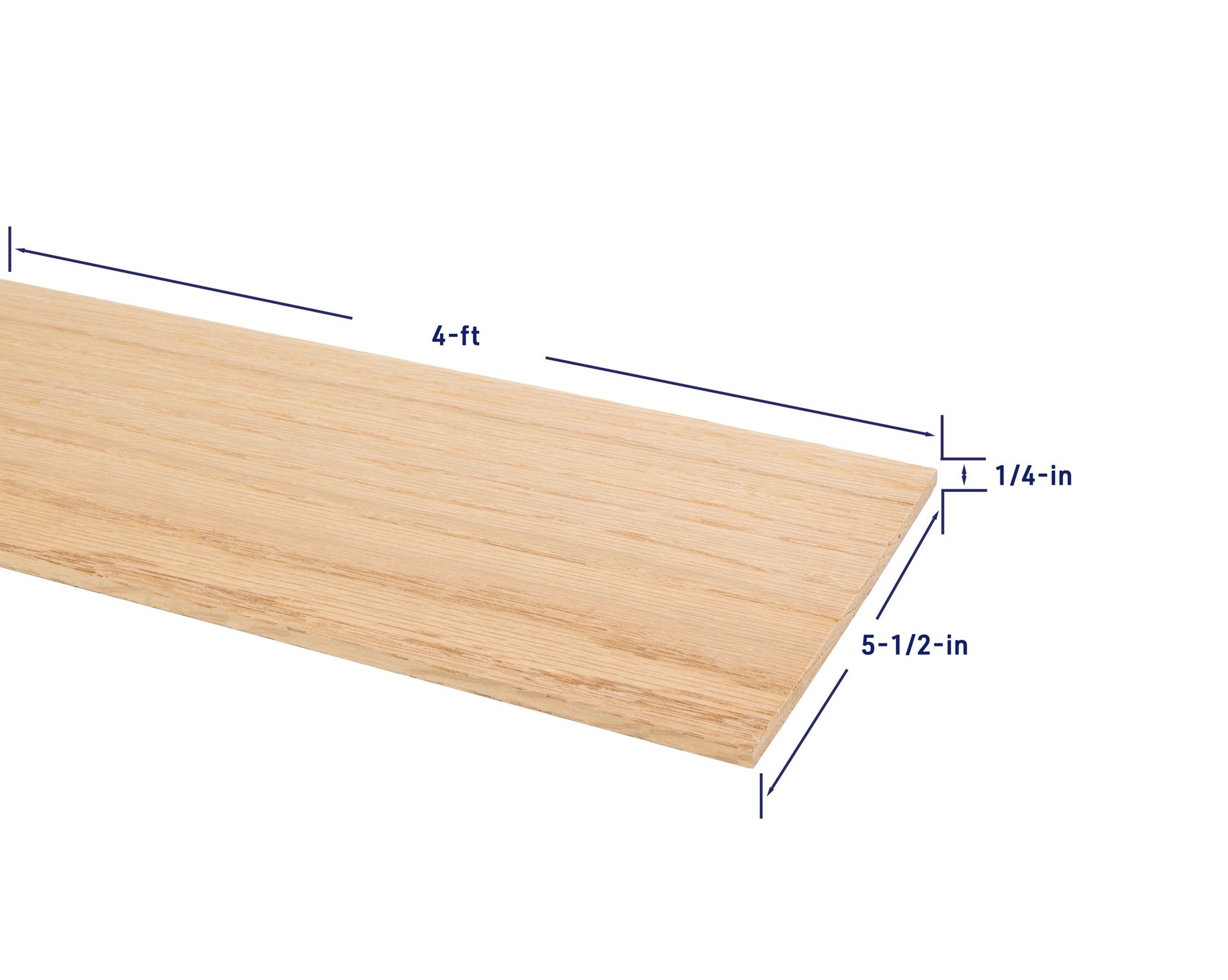 slide 4 of 6, RELIABILT 1/4-in x 6-in x 4-ft Unfinished FAS Better S4S Red oak Common Hardwood Board, 1 ct