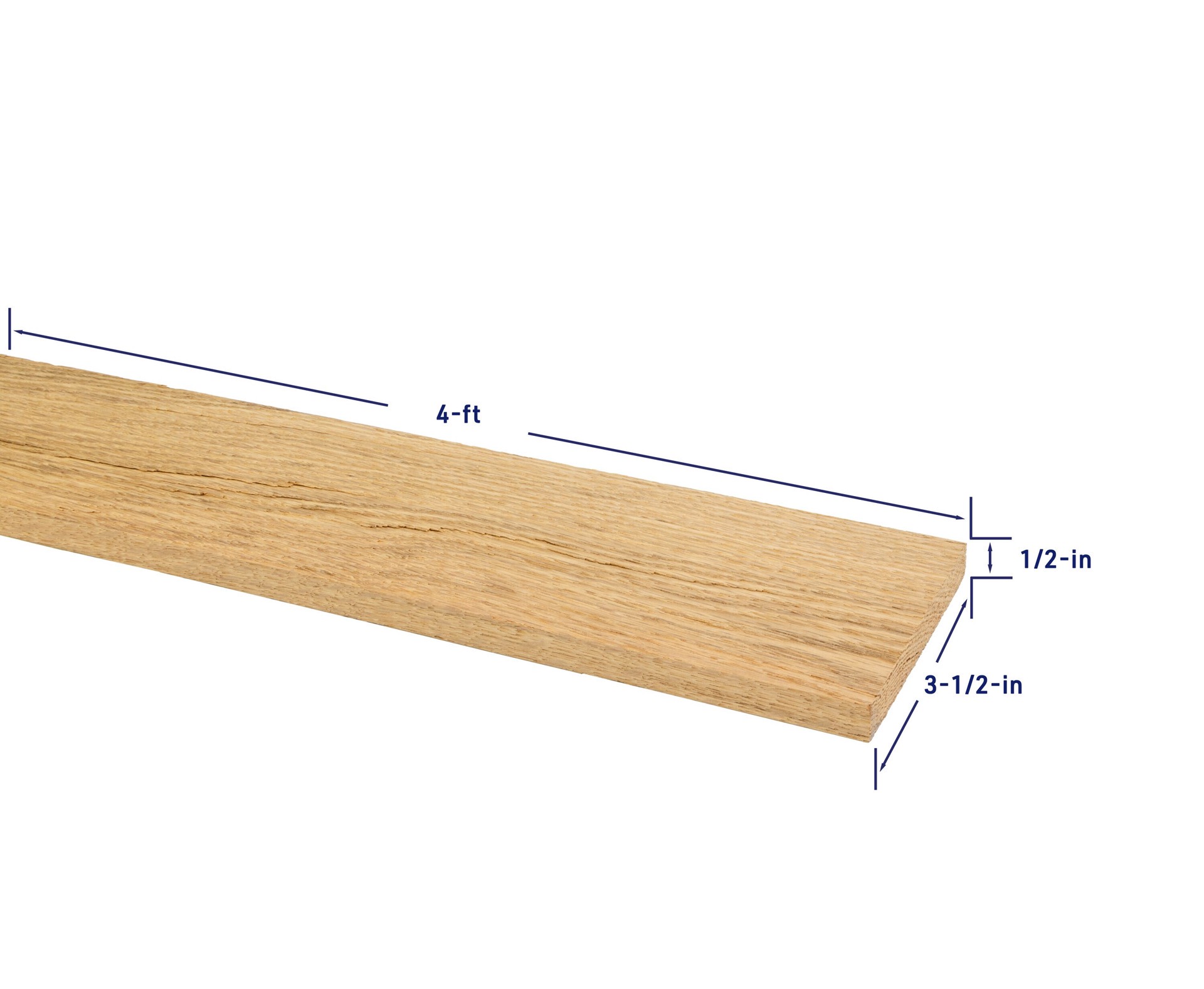 slide 4 of 6, RELIABILT 1/2-in x 4-in x 4-ft Unfinished FAS Better S4S Red oak Common Hardwood Board, 1 ct