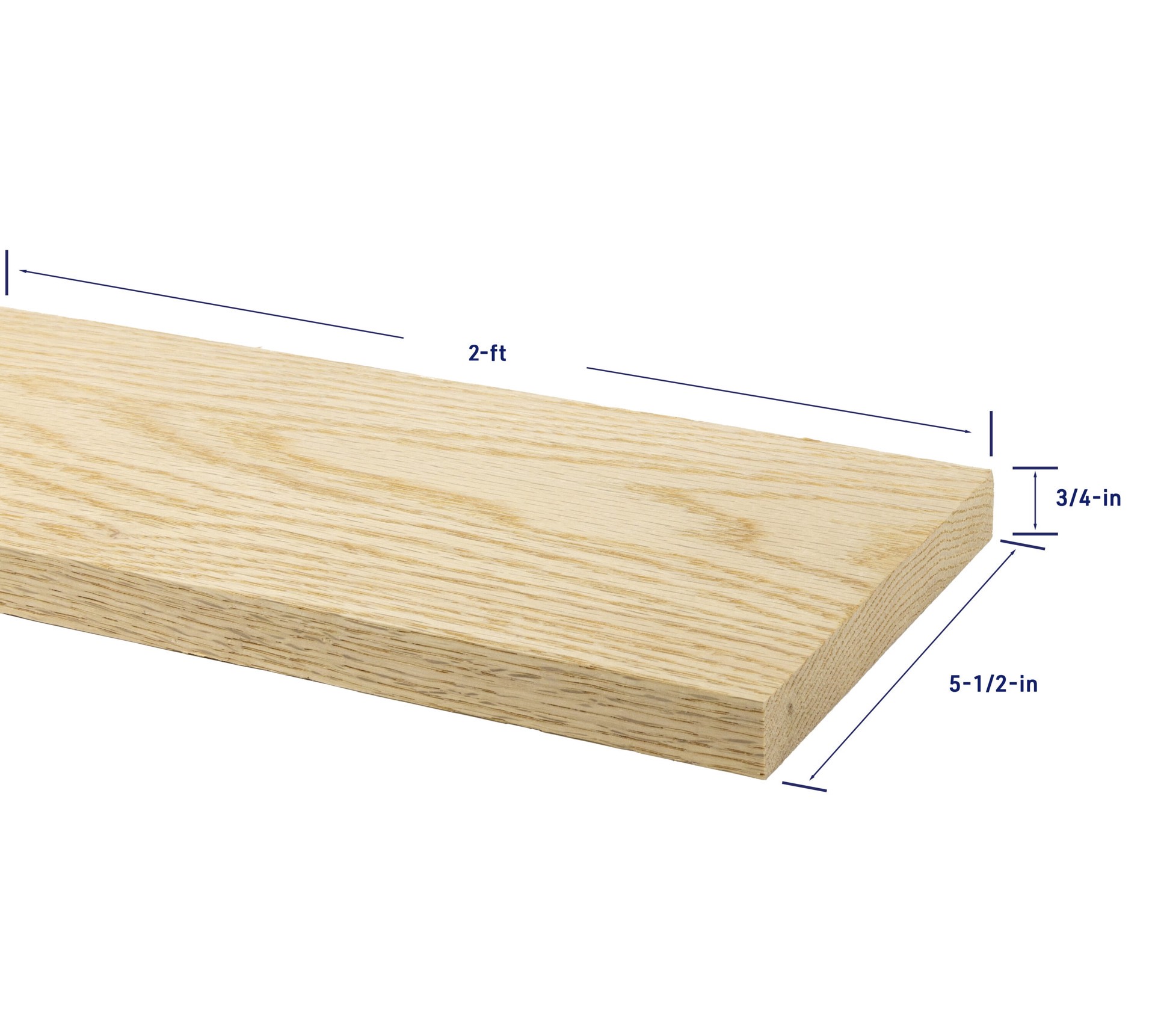 slide 4 of 6, RELIABILT 1-in x 6-in x 2-ft Unfinished FAS Better S4S Red oak Common Hardwood Board, 1 ct