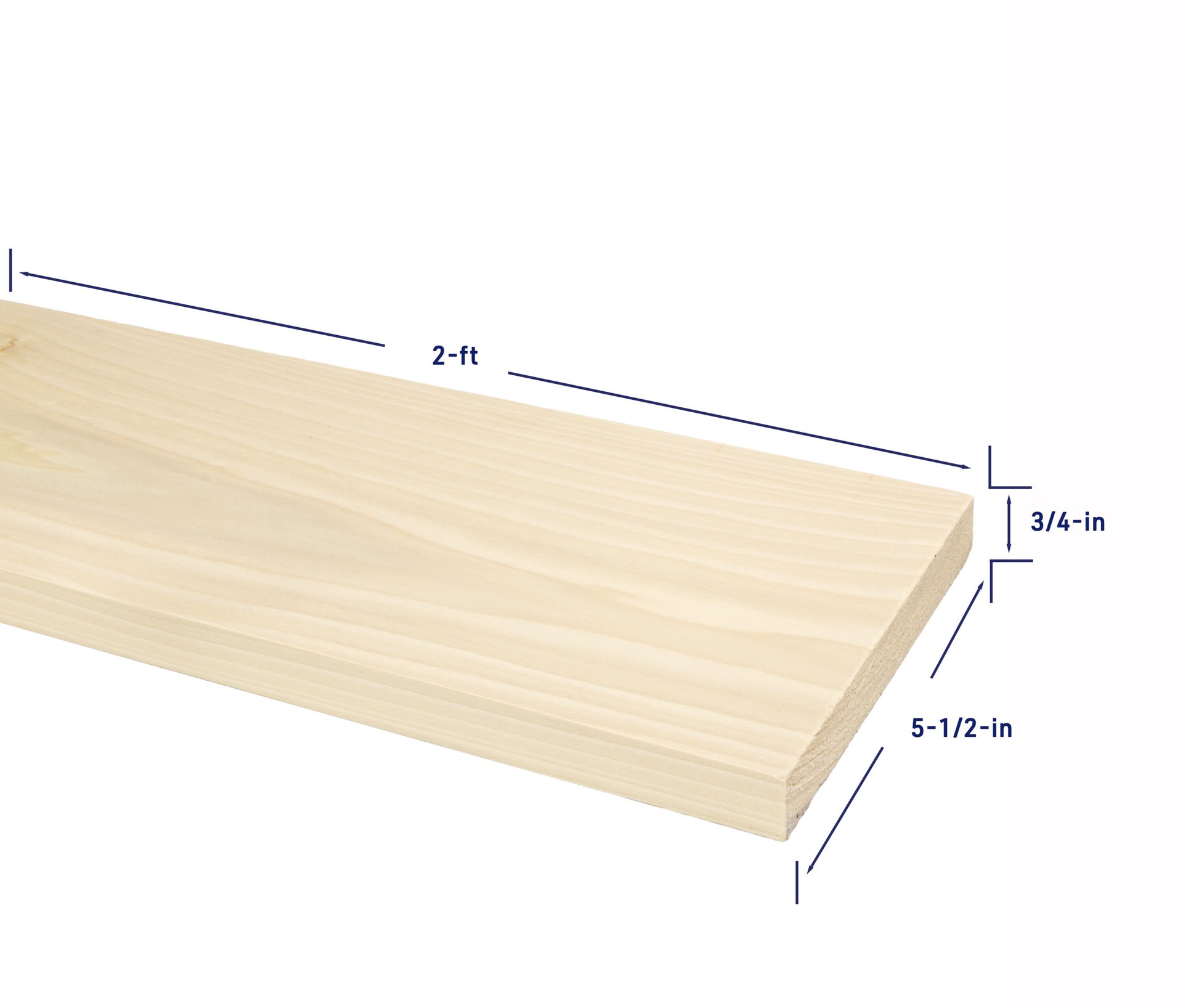 slide 4 of 6, RELIABILT 1-in x 6-in x 2-ft Unfinished FAS Better S4S Poplar Common Hardwood Board, 1 ct