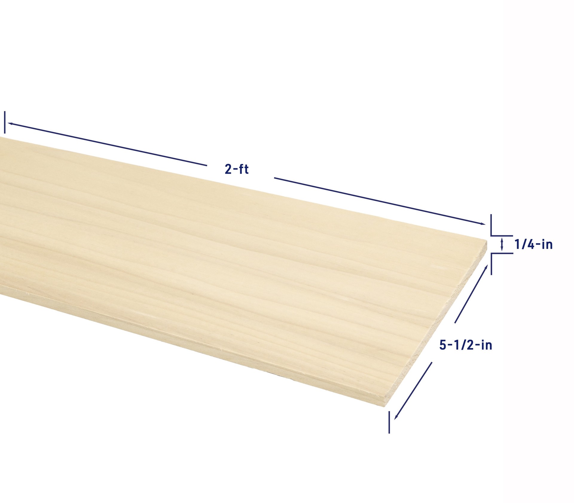slide 4 of 6, RELIABILT 1/4-in x 6-in x 2-ft Unfinished FAS Better S4S Poplar Common Hardwood Board, 1 ct