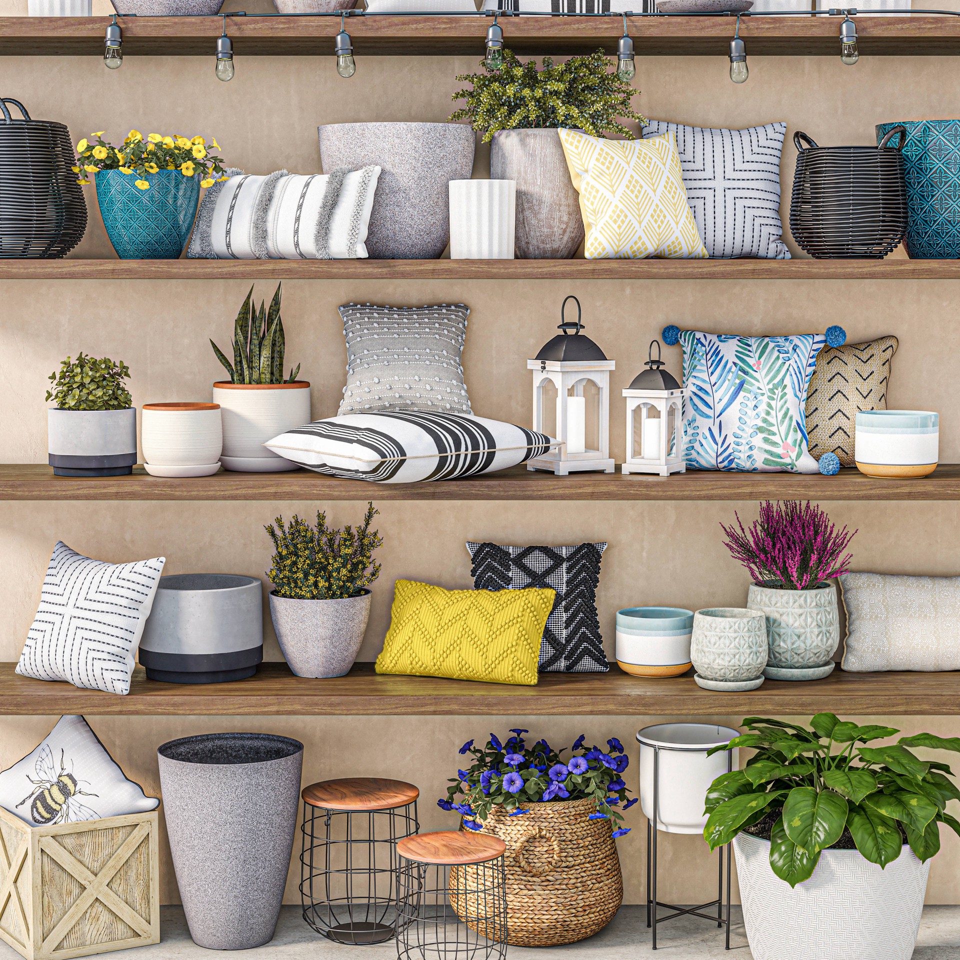 slide 6 of 6, Origin 21 Round 9.4-in W x 9.4-in L White Ceramic Indoor/Outdoor Planter, 1 ct