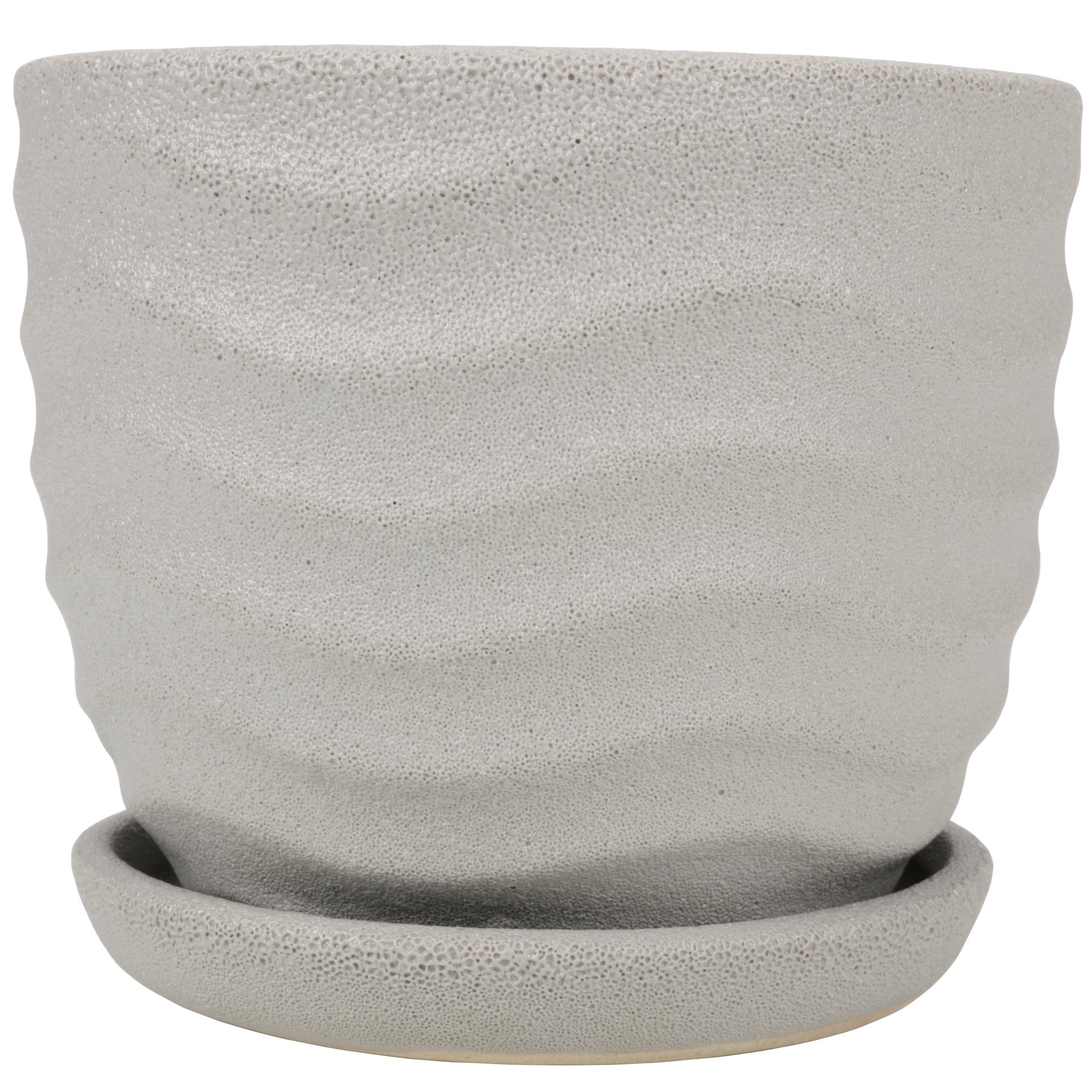 slide 2 of 6, Origin 21 Round 5.1-in W x 5.1-in L Gray Ceramic Indoor/Outdoor Planter, 1 ct