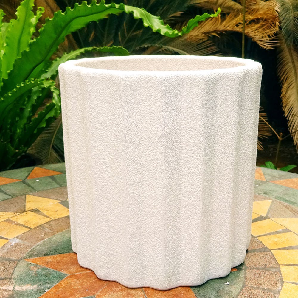 slide 5 of 6, Origin 21 Round 8.3-in W x 8.3-in L White Ceramic Indoor/Outdoor Planter, 1 ct