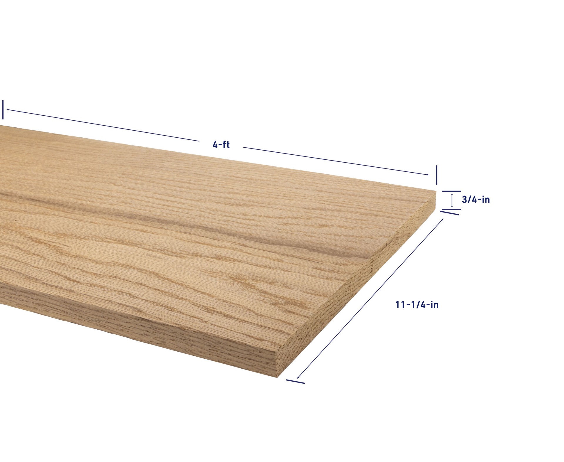 slide 4 of 6, RELIABILT 1-in x 12-in x 4-ft Unfinished FAS Better S4S Red oak Common Hardwood Board, 1 ct