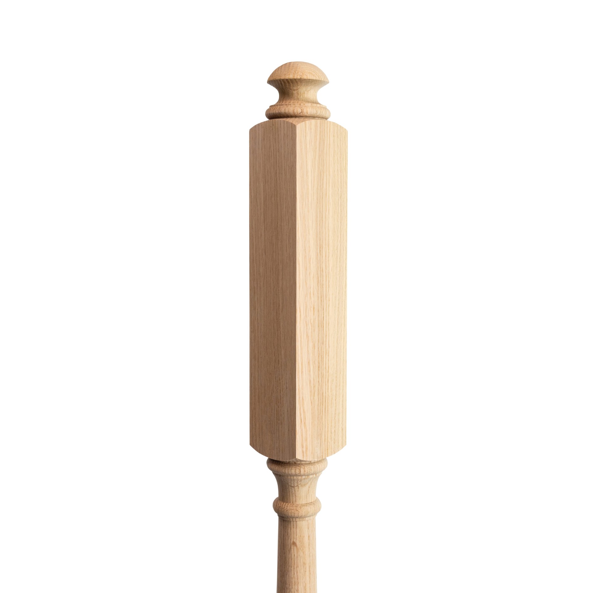 slide 5 of 6, Crown Heritage Colonial 54-in x 3-in Unfinished Red oak Colonial Intermediate Stair Newel Post, 1 ct
