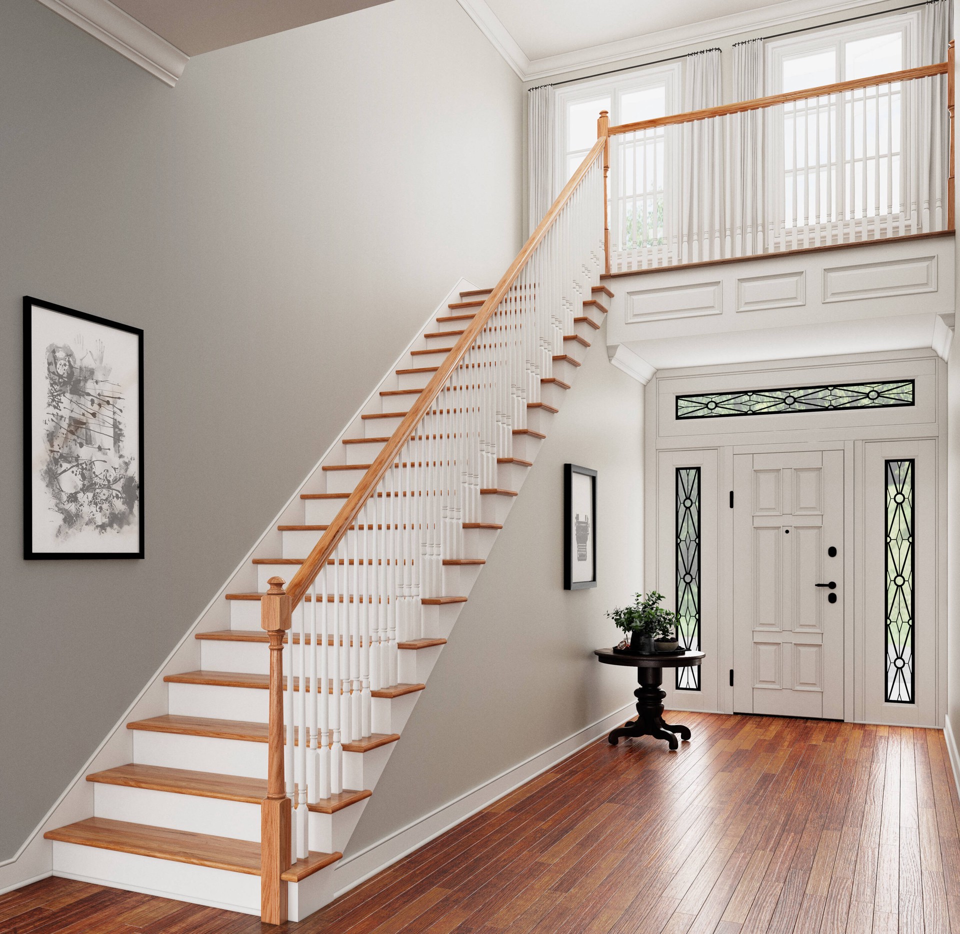 slide 6 of 6, Crown Heritage Colonial 54-in x 3-in Unfinished Red oak Colonial Intermediate Stair Newel Post, 1 ct