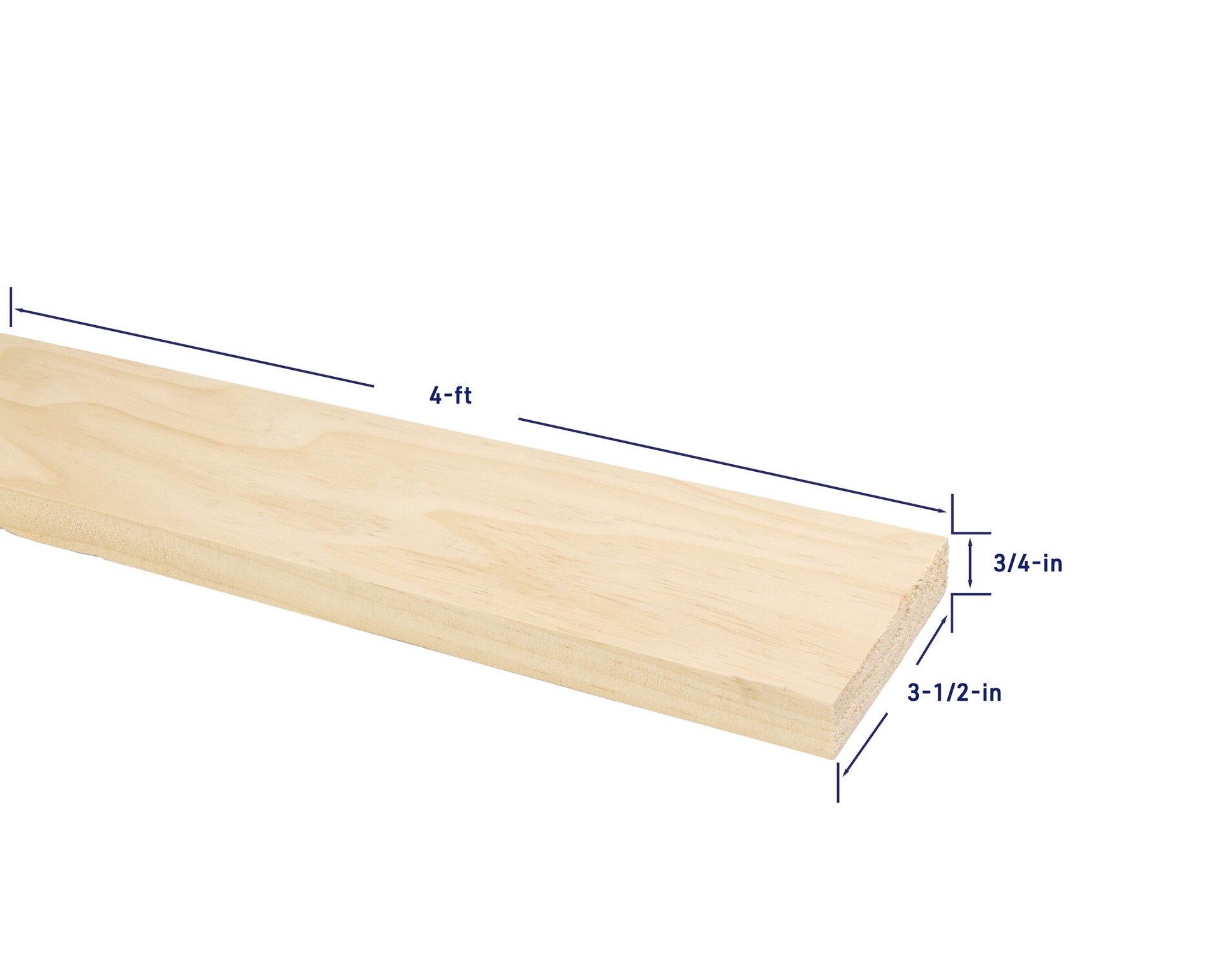 slide 4 of 6, RELIABILT 1-in x 4-in x 4-ft Unfinished Clear S4S Radiata pine Common Softwood Board, 1 ct