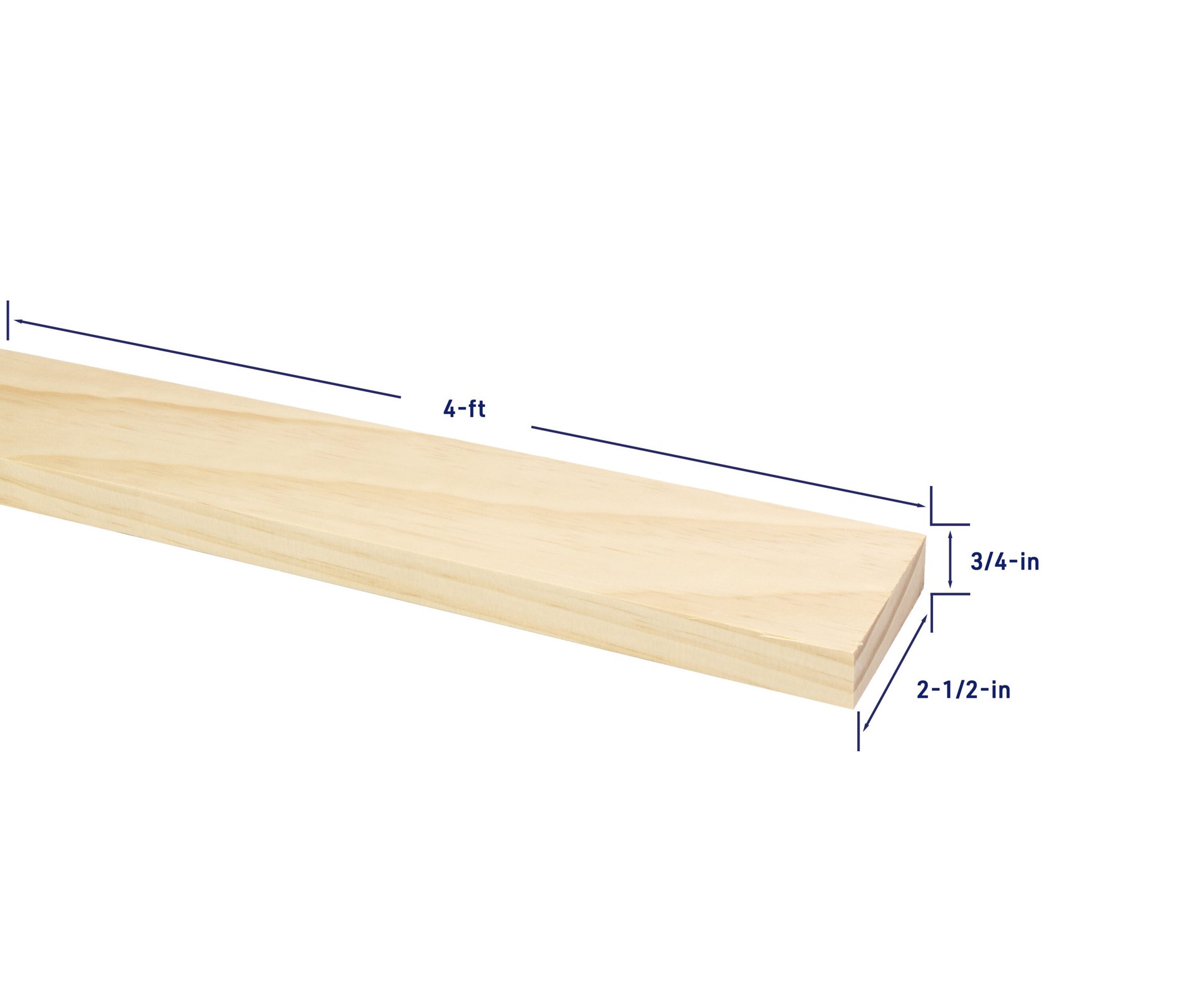 slide 5 of 6, RELIABILT 1-in x 3-in x 4-ft Unfinished Clear S4S Radiata pine Common Softwood Board, 1 ct