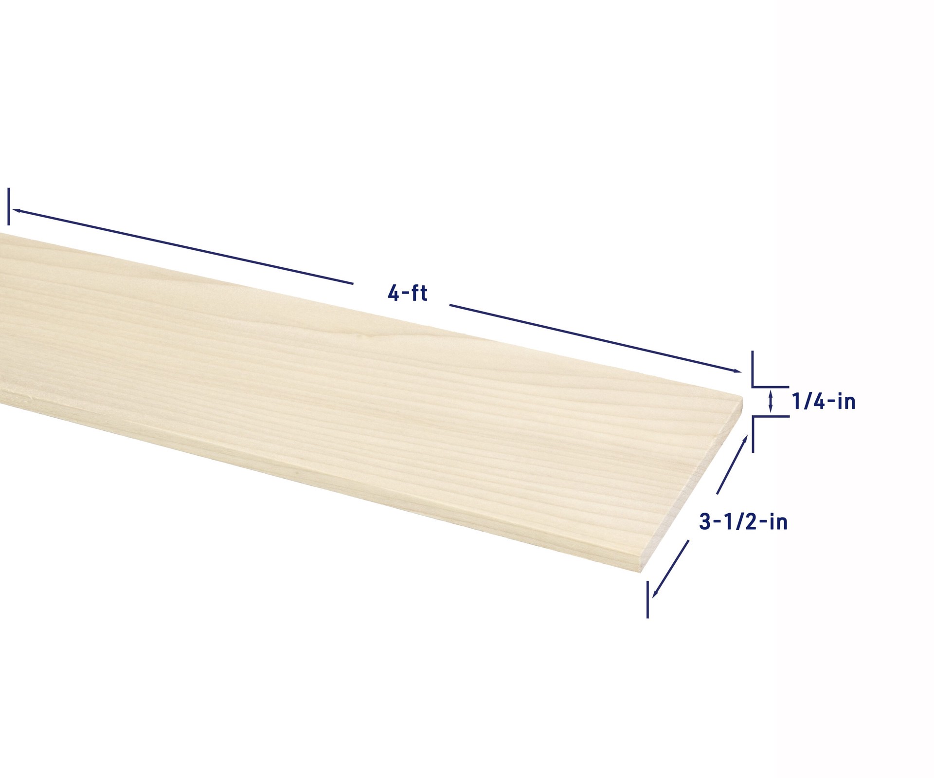 slide 4 of 6, RELIABILT 1/4-in x 4-in x 4-ft Unfinished FAS Better S4S Poplar Common Hardwood Board, 1 ct