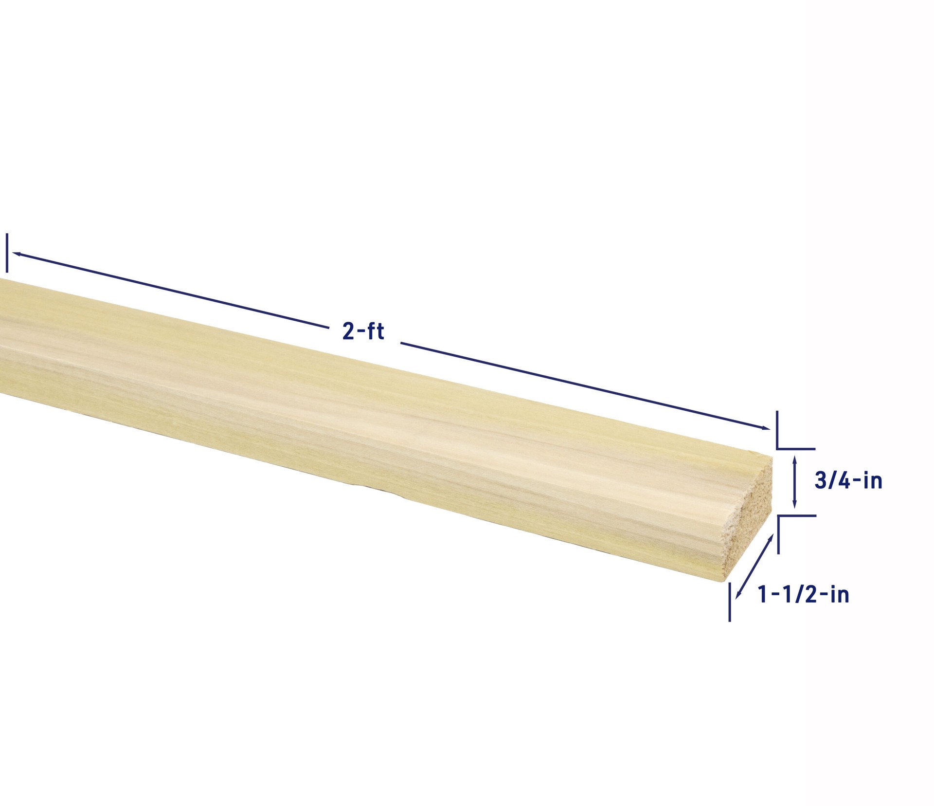 slide 4 of 6, RELIABILT 1-in x 2-in x 2-ft Unfinished FAS Better S4S Poplar Common Hardwood Board, 1 ct