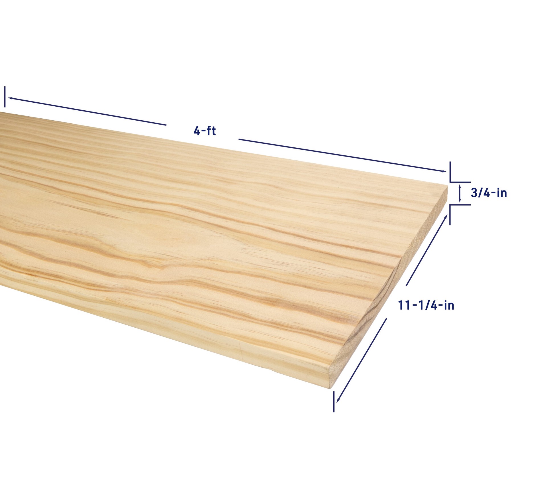 slide 4 of 6, RELIABILT 1-in x 12-in x 4-ft Unfinished Clear S4S Radiata pine Common Softwood Board, 1 ct