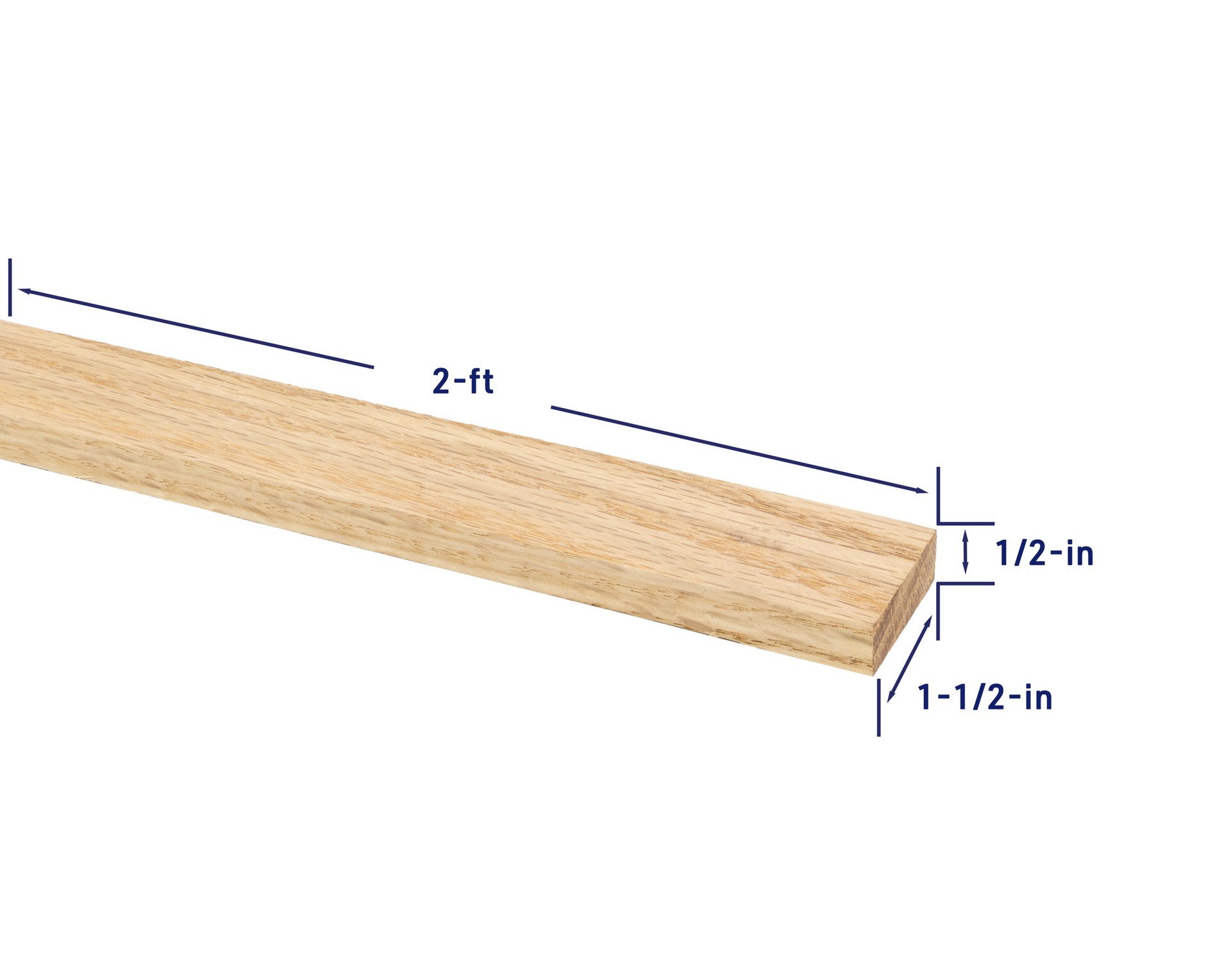 slide 4 of 6, RELIABILT 1/2-in x 2-in x 2-ft Unfinished FAS Better S4S Red oak Common Hardwood Board, 1 ct