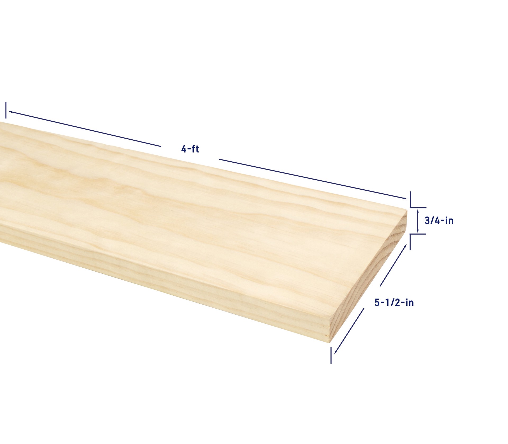 slide 4 of 6, RELIABILT 1-in x 6-in x 4-ft Unfinished Clear S4S Radiata pine Common Softwood Board, 1 ct