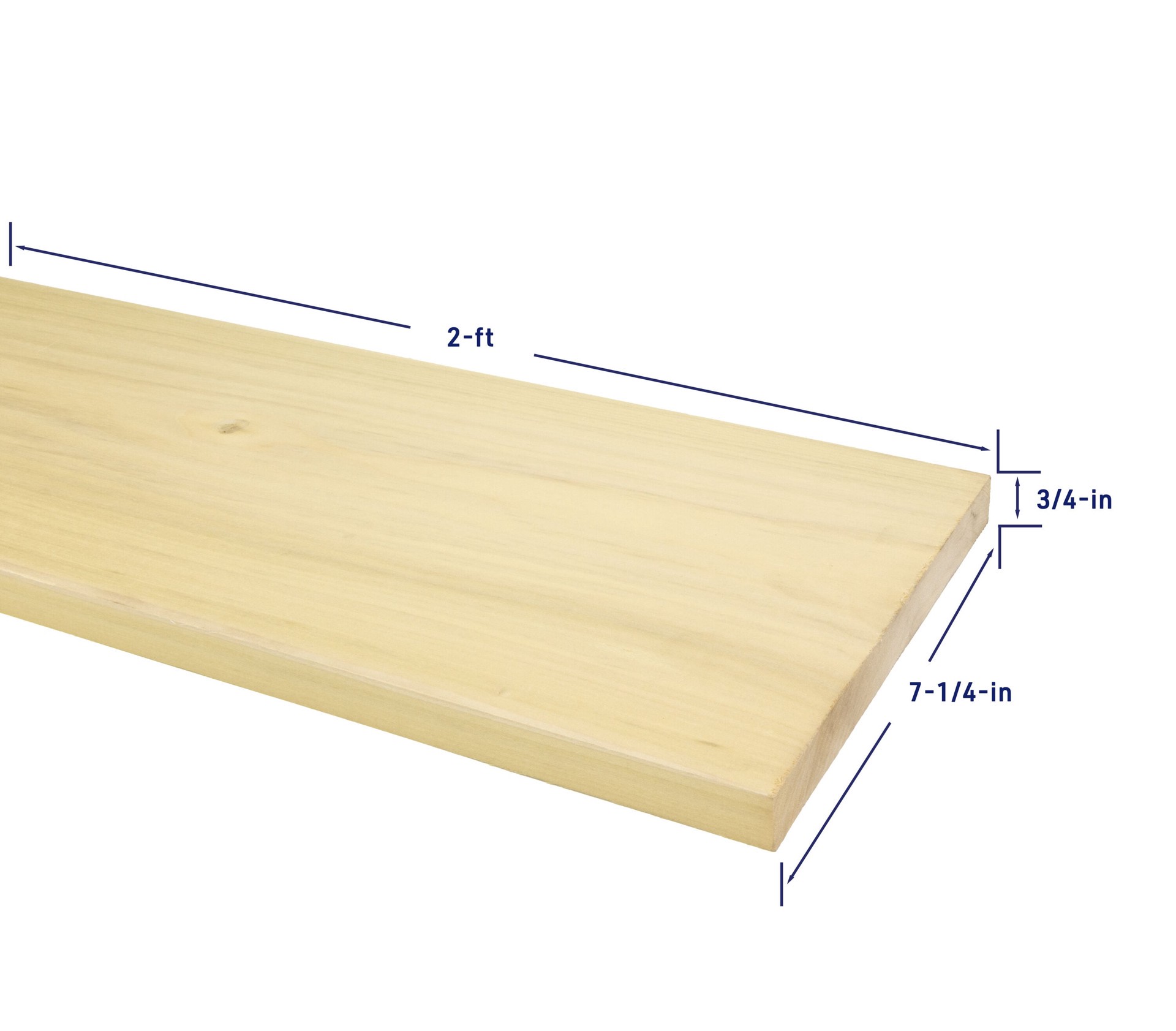 slide 4 of 6, RELIABILT 1-in x 8-in x 2-ft Unfinished FAS Better S4S Poplar Common Hardwood Board, 1 ct