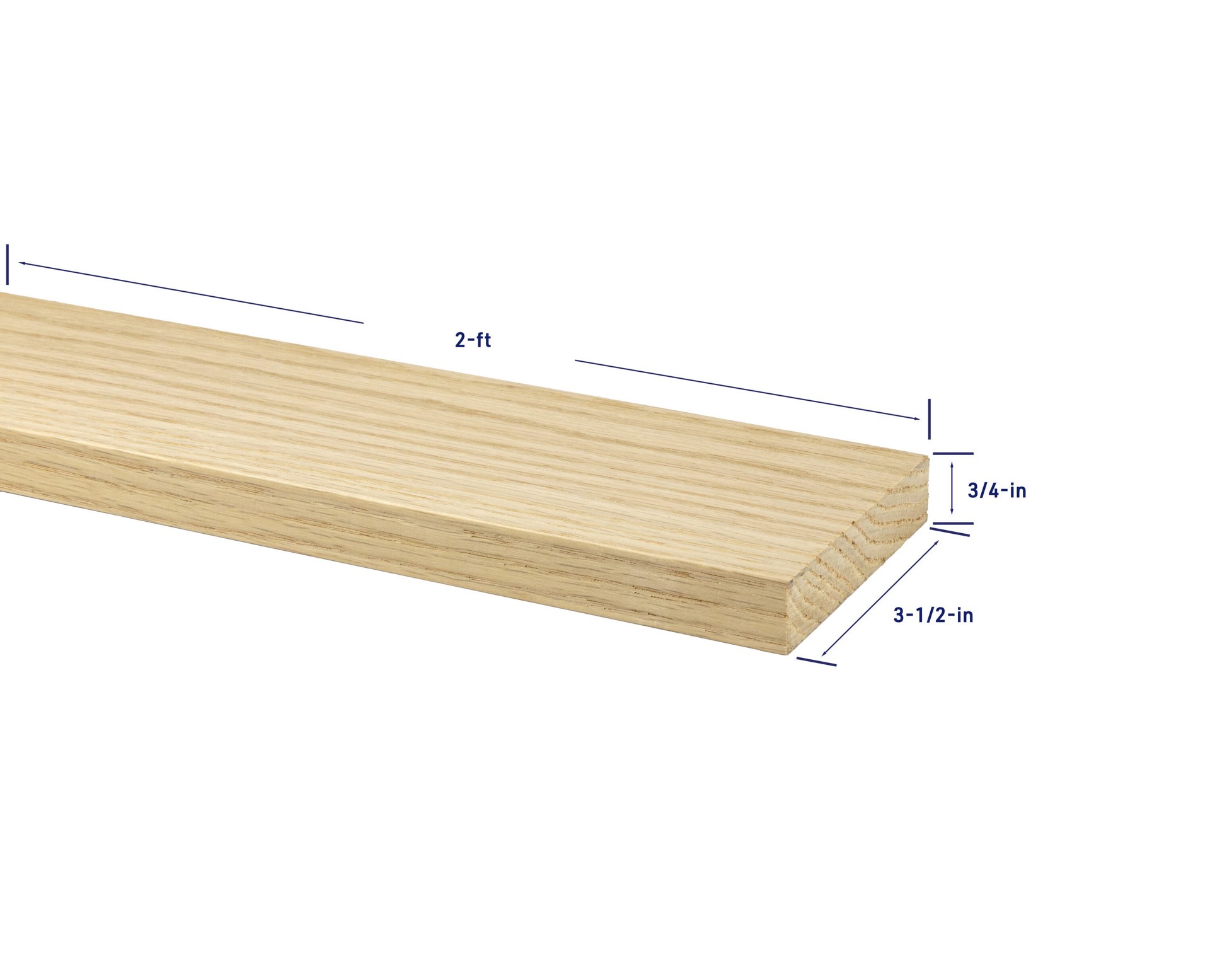 slide 4 of 6, RELIABILT 1-in x 4-in x 2-ft Unfinished FAS Better S4S Red oak Common Hardwood Board, 1 ct
