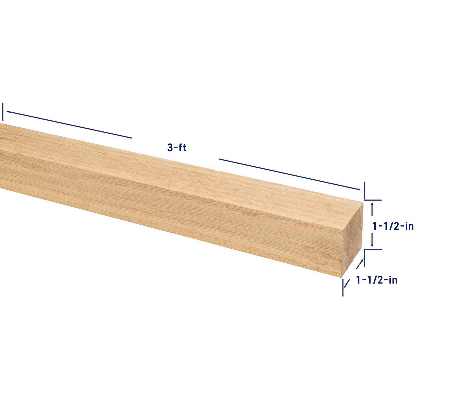 slide 4 of 6, RELIABILT 2-in x 2-in x 3-ft Unfinished FAS Better S4S Red oak Common Hardwood Board, 1 ct