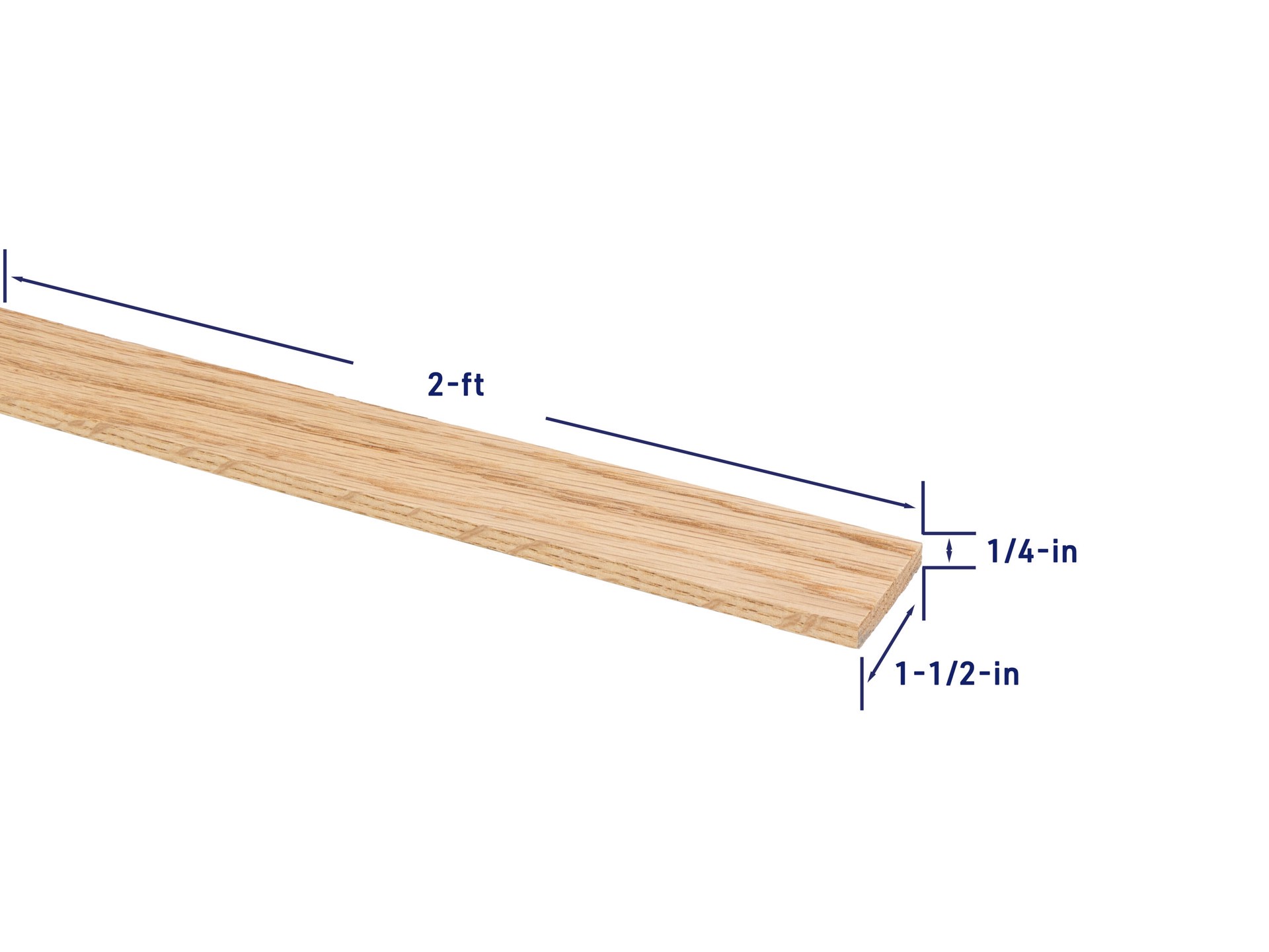 slide 4 of 6, RELIABILT 1/4-in x 2-in x 2-ft Unfinished FAS Better S4S Red oak Common Hardwood Board, 1 ct