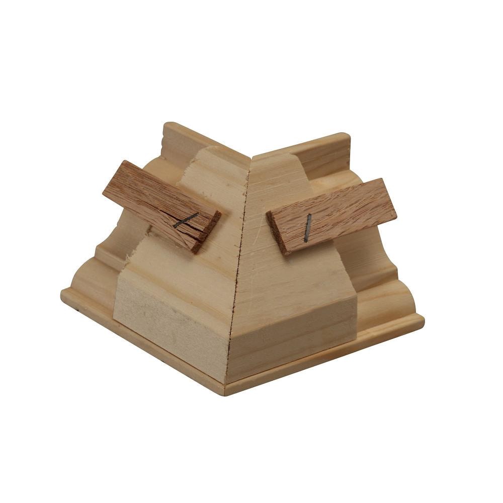 slide 2 of 6, RELIABILT 2-3/8-in x 9/16-in Interior Unfinished Colonial MN52 Inside corner Crown Moulding Block, 1 ct