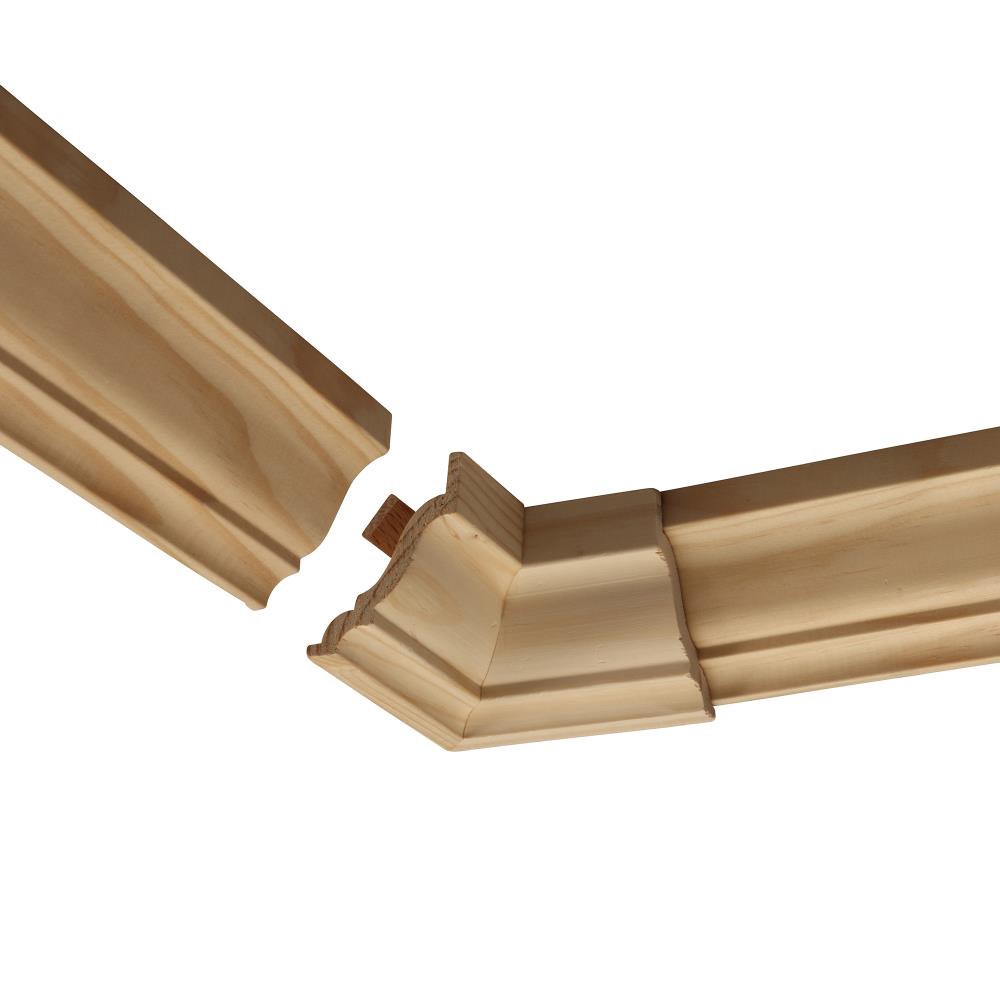 slide 3 of 6, RELIABILT 2-3/8-in x 9/16-in Interior Unfinished Colonial MN52 Inside corner Crown Moulding Block, 1 ct