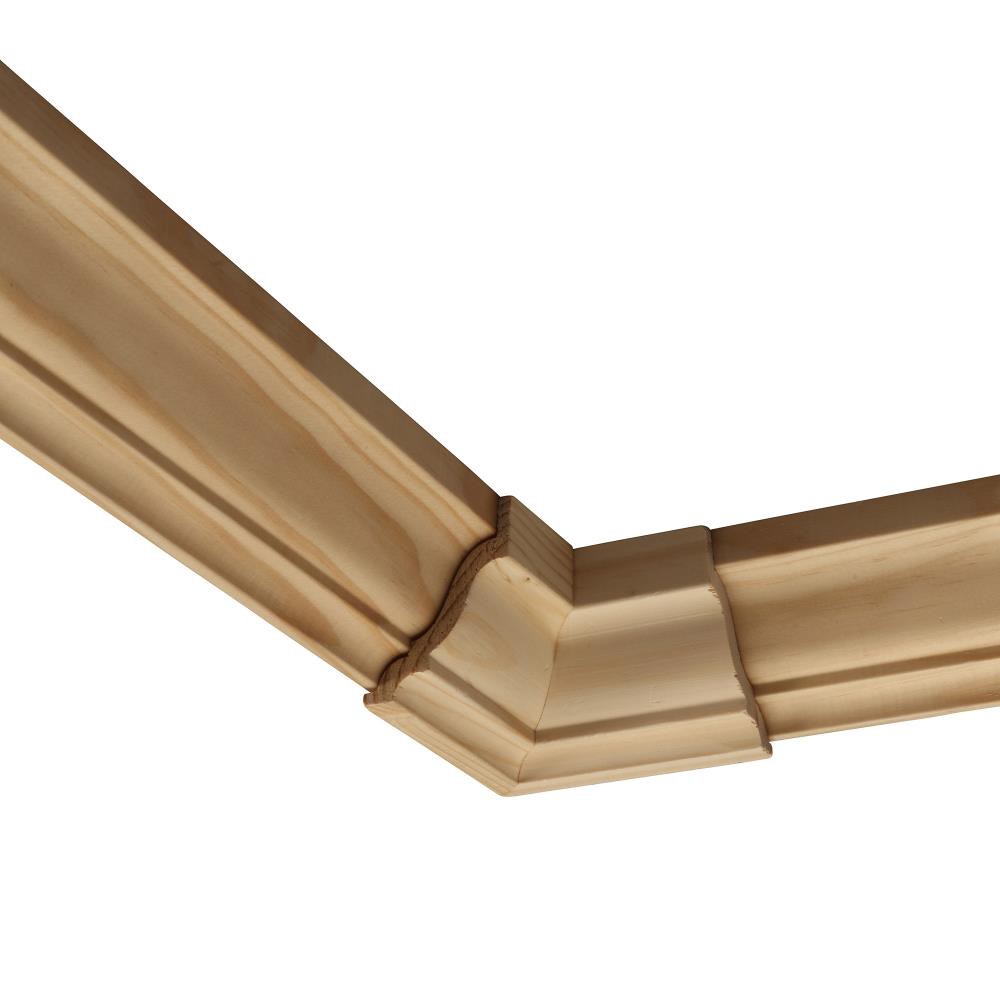 slide 4 of 6, RELIABILT 2-3/8-in x 9/16-in Interior Unfinished Colonial MN52 Inside corner Crown Moulding Block, 1 ct