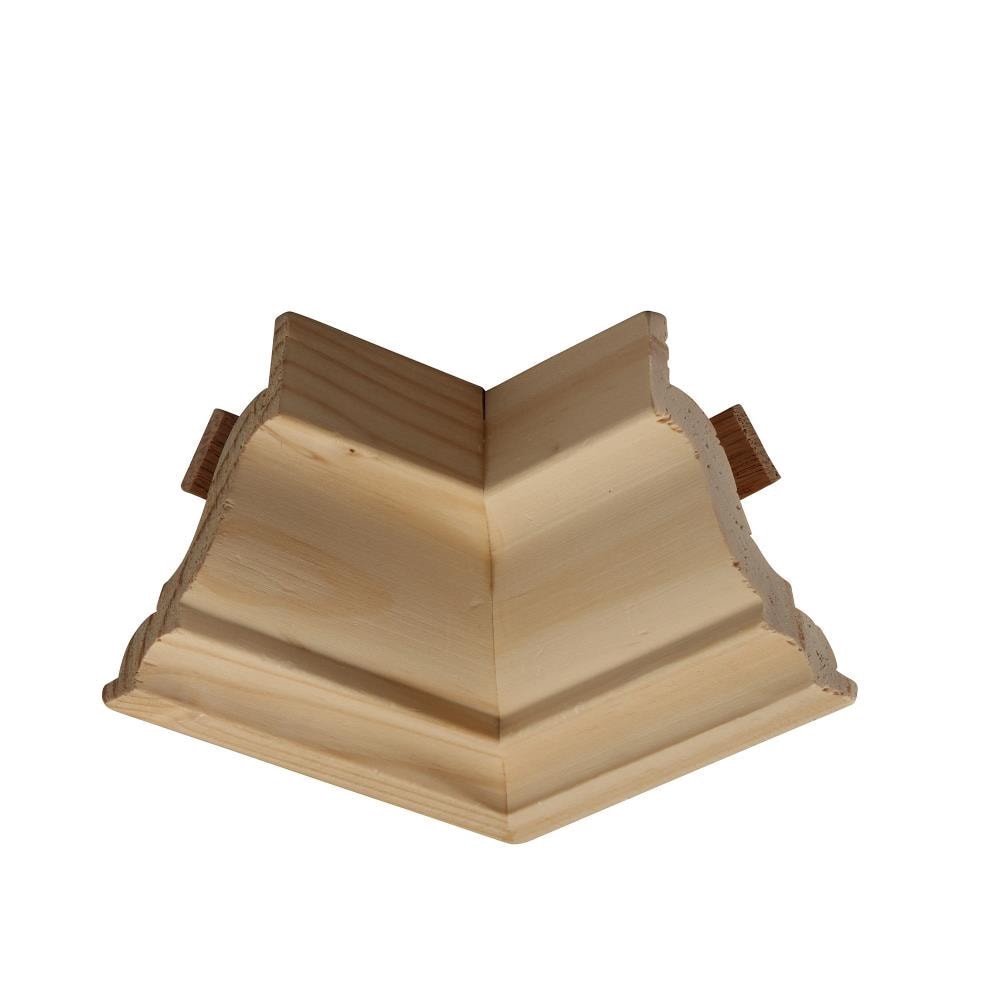 slide 1 of 6, RELIABILT 2-3/8-in x 9/16-in Interior Unfinished Colonial MN52 Inside corner Crown Moulding Block, 1 ct