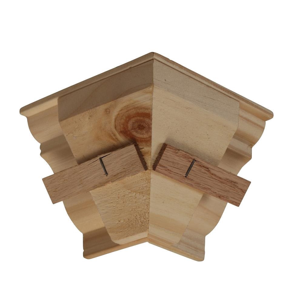 slide 2 of 5, RELIABILT 3-1/8-in x 9/16-in Interior Unfinished Colonial MN49 Inside corner Crown Moulding Block, 1 ct