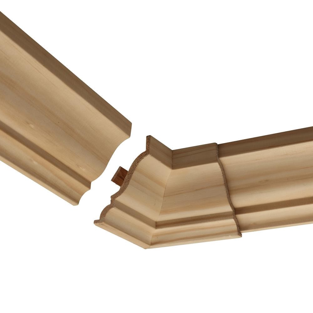 slide 3 of 5, RELIABILT 3-1/8-in x 9/16-in Interior Unfinished Colonial MN49 Inside corner Crown Moulding Block, 1 ct