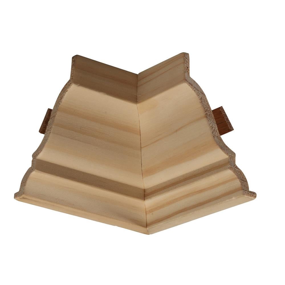 slide 1 of 5, RELIABILT 3-1/8-in x 9/16-in Interior Unfinished Colonial MN49 Inside corner Crown Moulding Block, 1 ct