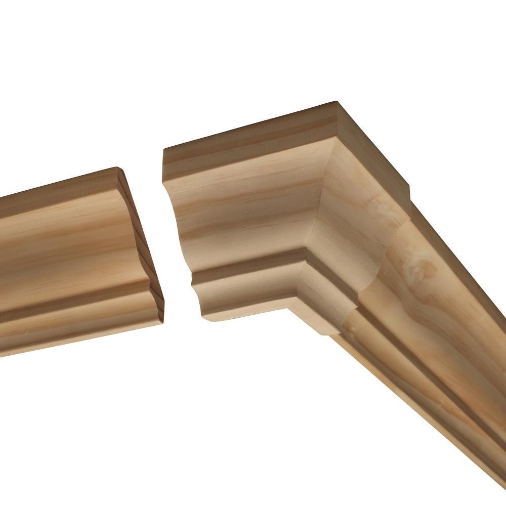 slide 3 of 6, RELIABILT 3-1/8-in x 9/16-in Interior Unfinished Colonial MN49 Outside corner Crown Moulding Block, 1 ct