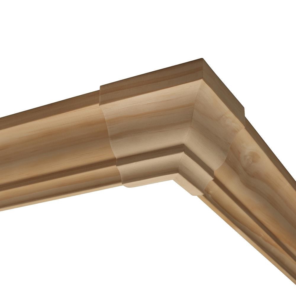slide 4 of 6, RELIABILT 3-1/8-in x 9/16-in Interior Unfinished Colonial MN49 Outside corner Crown Moulding Block, 1 ct