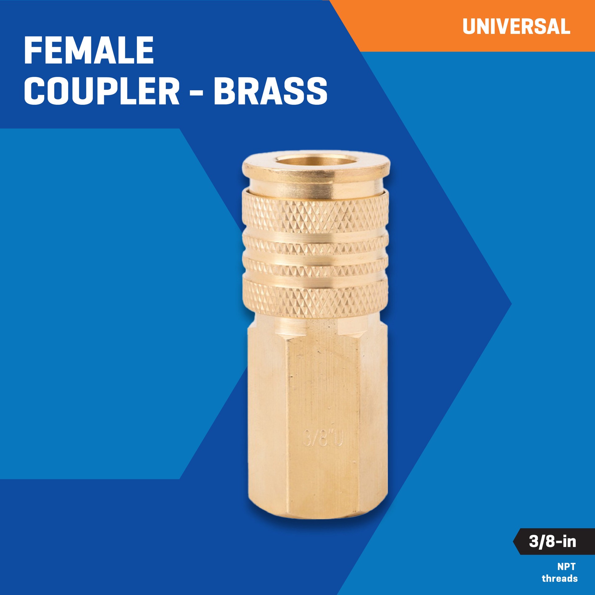slide 3 of 6, Kobalt 3/8-in Brass Female Universal Coupler, 1 ct