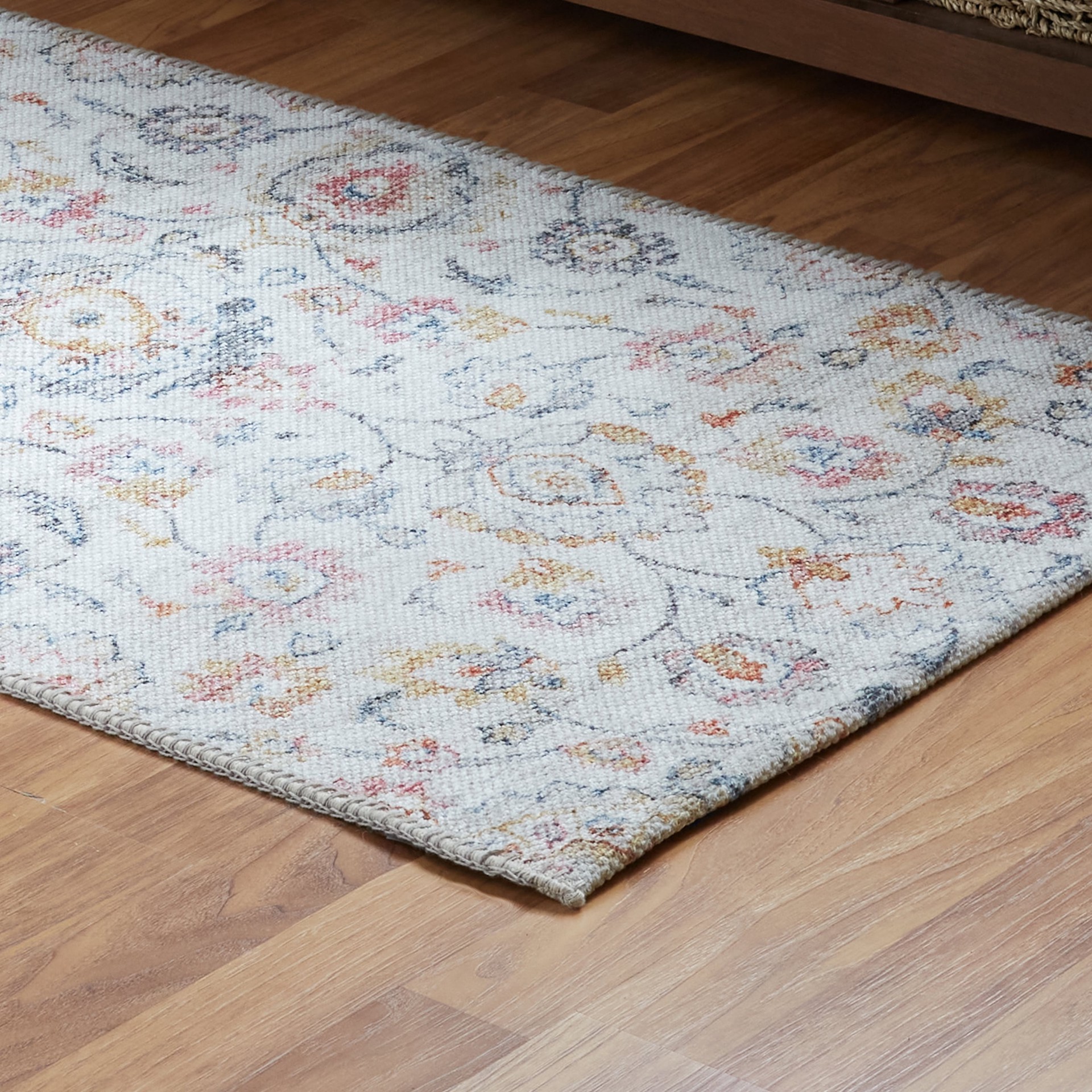 slide 2 of 6, allen + roth 2 x 4 (ft) Loomed Casa Multi Rectangular Indoor Floral/Botanical Machine washable Throw rug, 1 ct