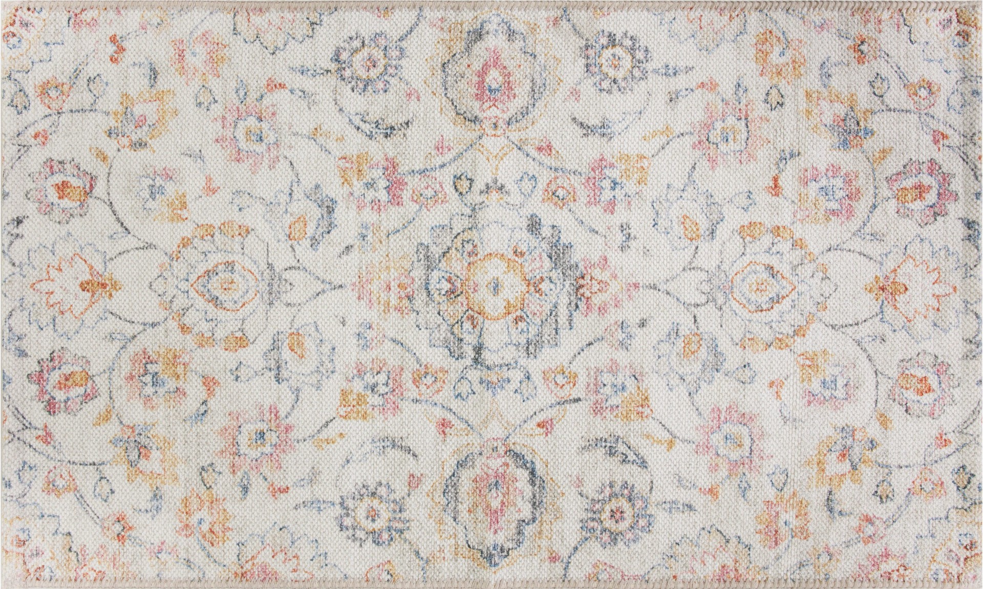 slide 5 of 6, allen + roth 2 x 4 (ft) Loomed Casa Multi Rectangular Indoor Floral/Botanical Machine washable Throw rug, 1 ct