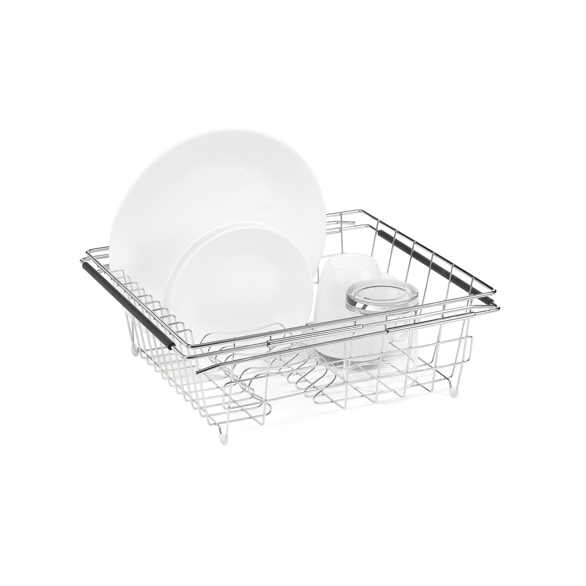 slide 3 of 5, Style Selections Style Selections 12-in W x 13.77-in L x 4.92-in H Stainless steel Dish rack, 1 ct
