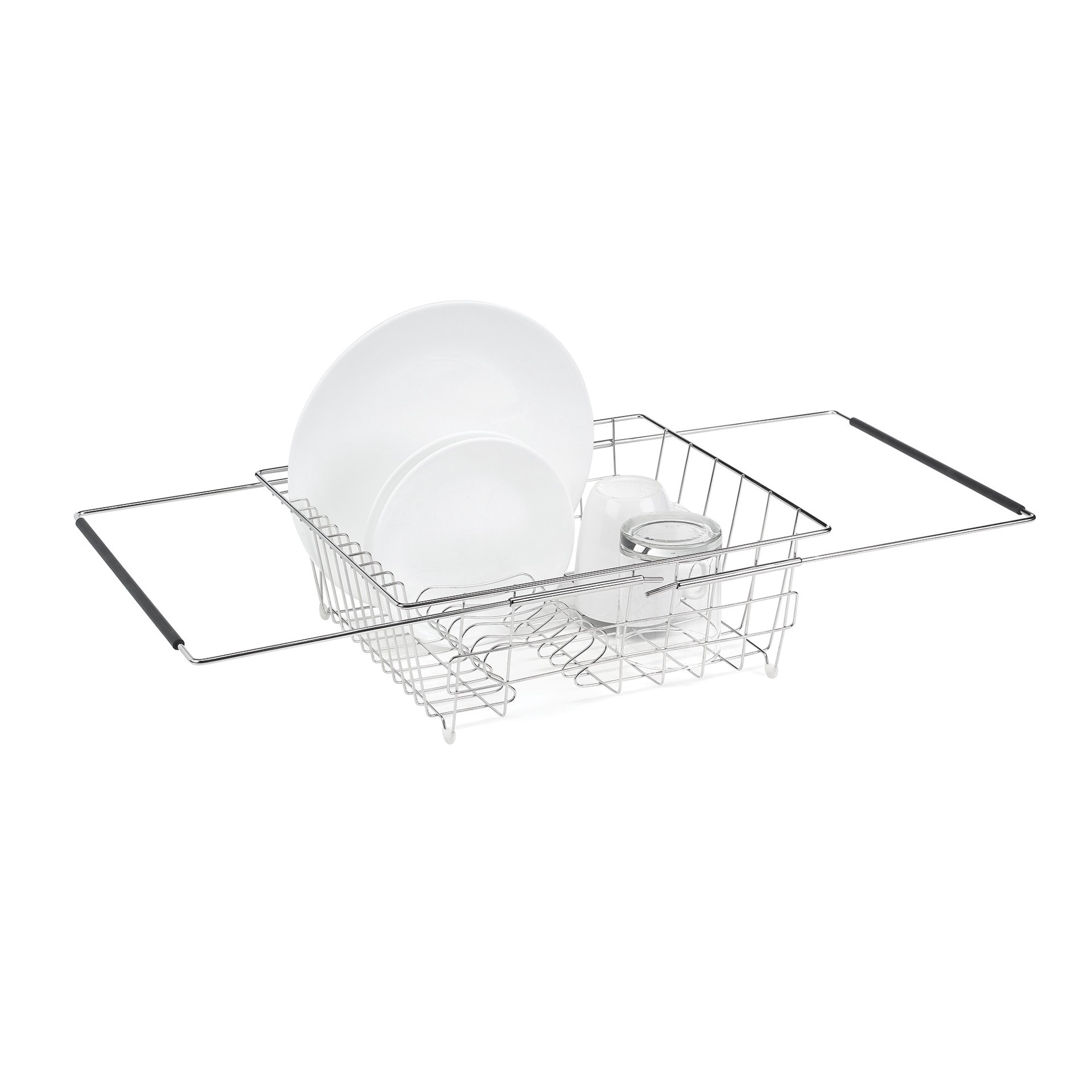 slide 4 of 5, Style Selections Style Selections 12-in W x 13.77-in L x 4.92-in H Stainless steel Dish rack, 1 ct