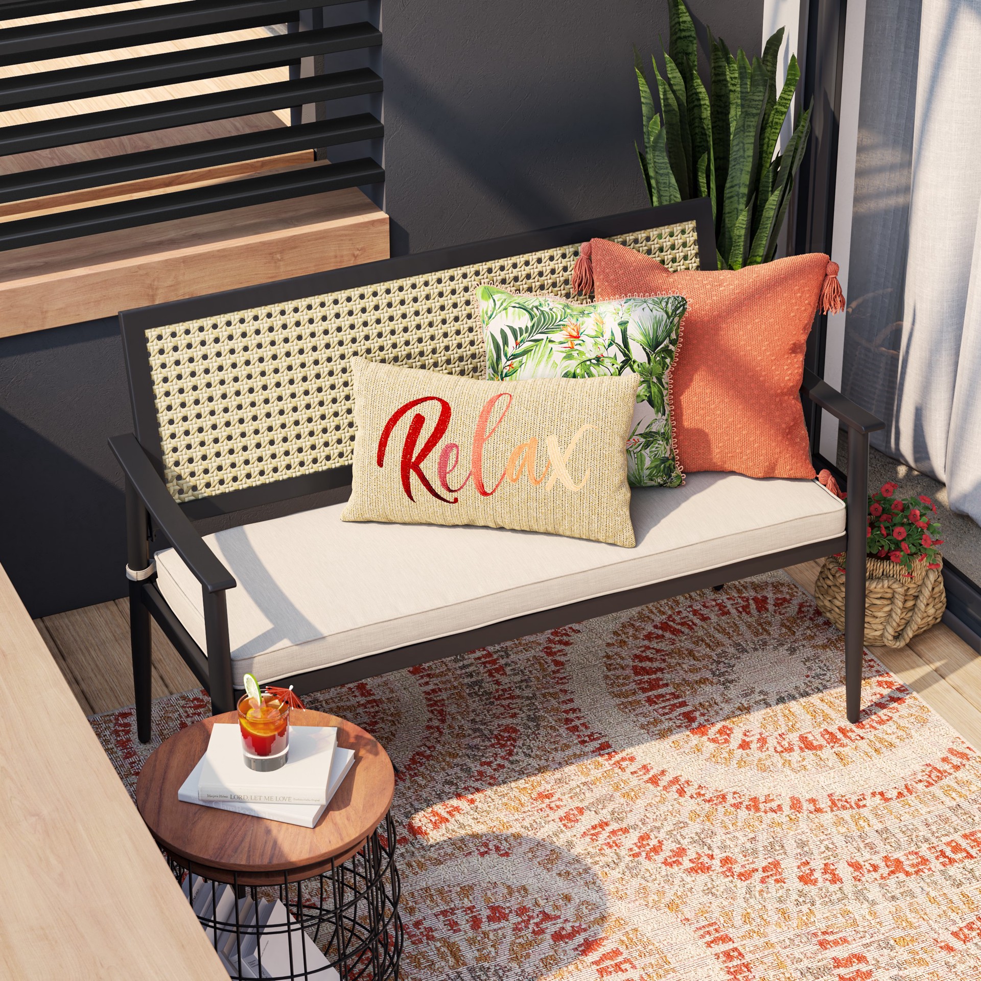 slide 3 of 6, allen + roth 18-in H x 16.3-in W Black Indoor/Outdoor Round Wood Plant Stand, 1 ct