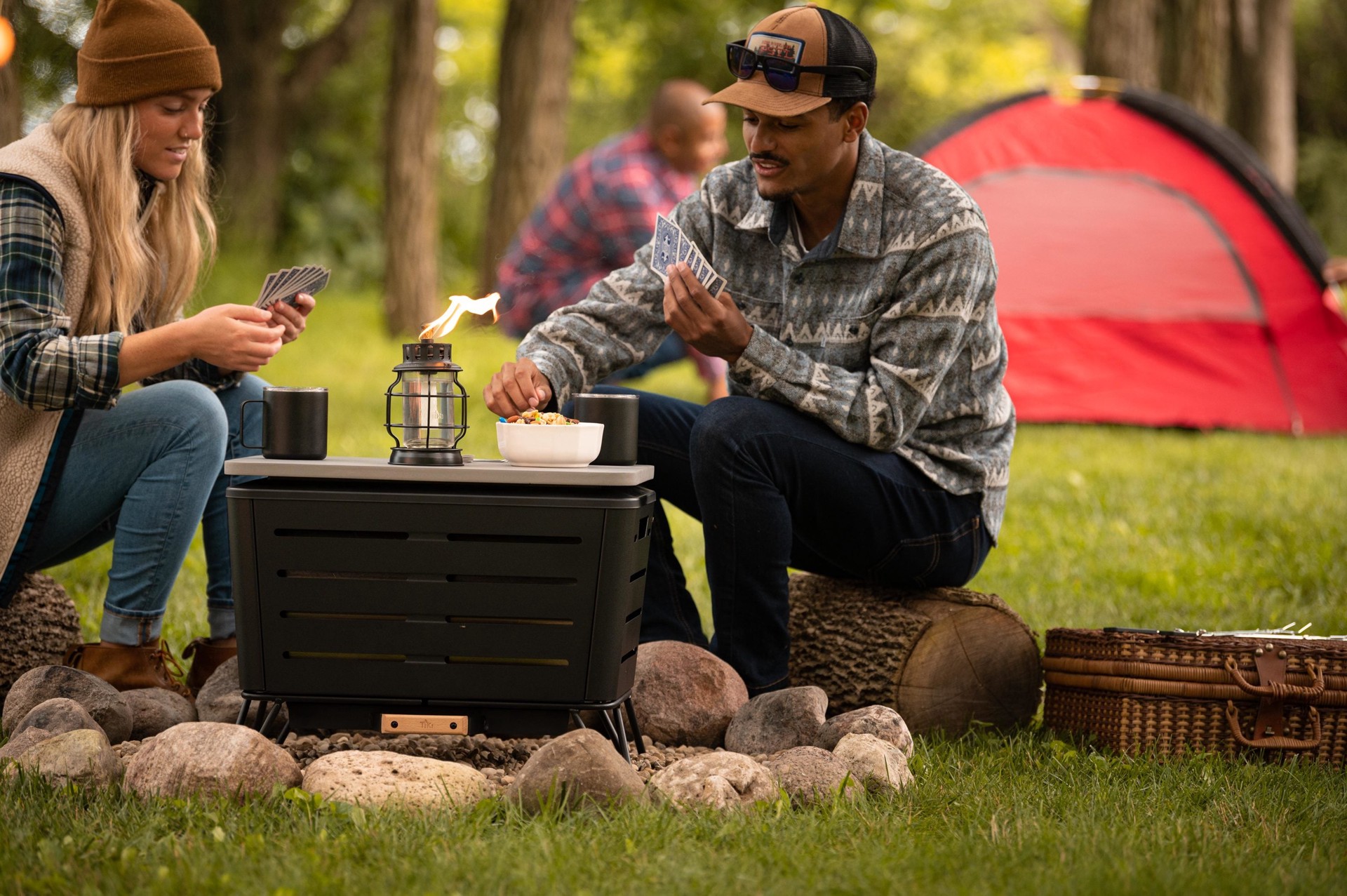 slide 6 of 6, TIKI 5.75 Inches Black Metal with Glass Glass Citronella Tabletop torch, 1 ct