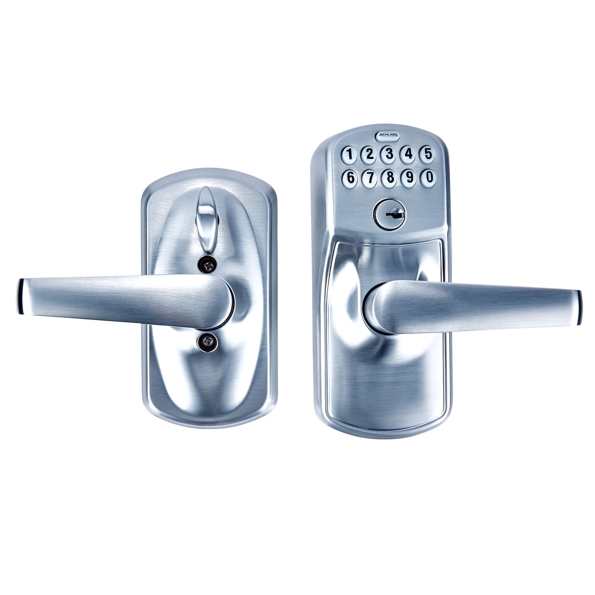 slide 5 of 6, Schlage Plymouth Satin Chrome Keypad Electronic Handle Lock, 1 ct